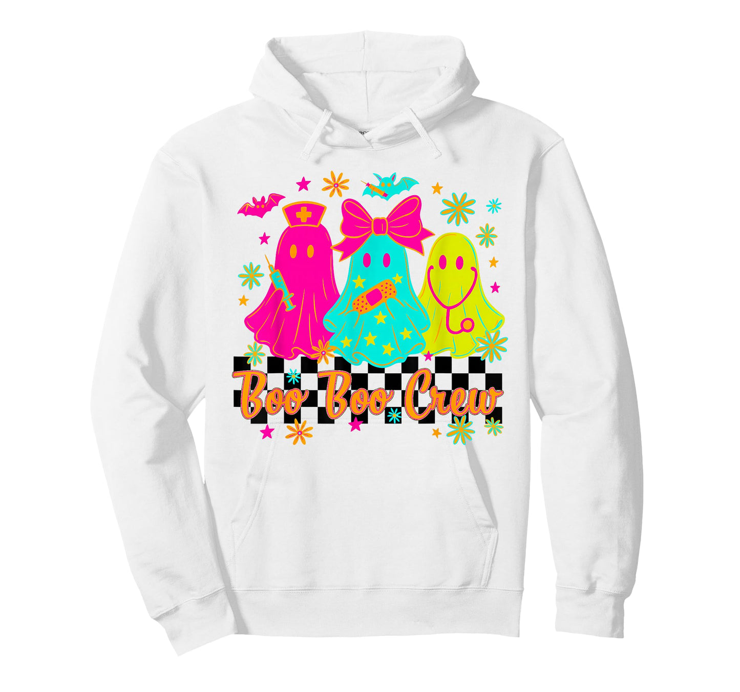 Halloween Neon Ghosts Nurse Boo Boo Crew, CNA RN NICU PICU T-Shirt