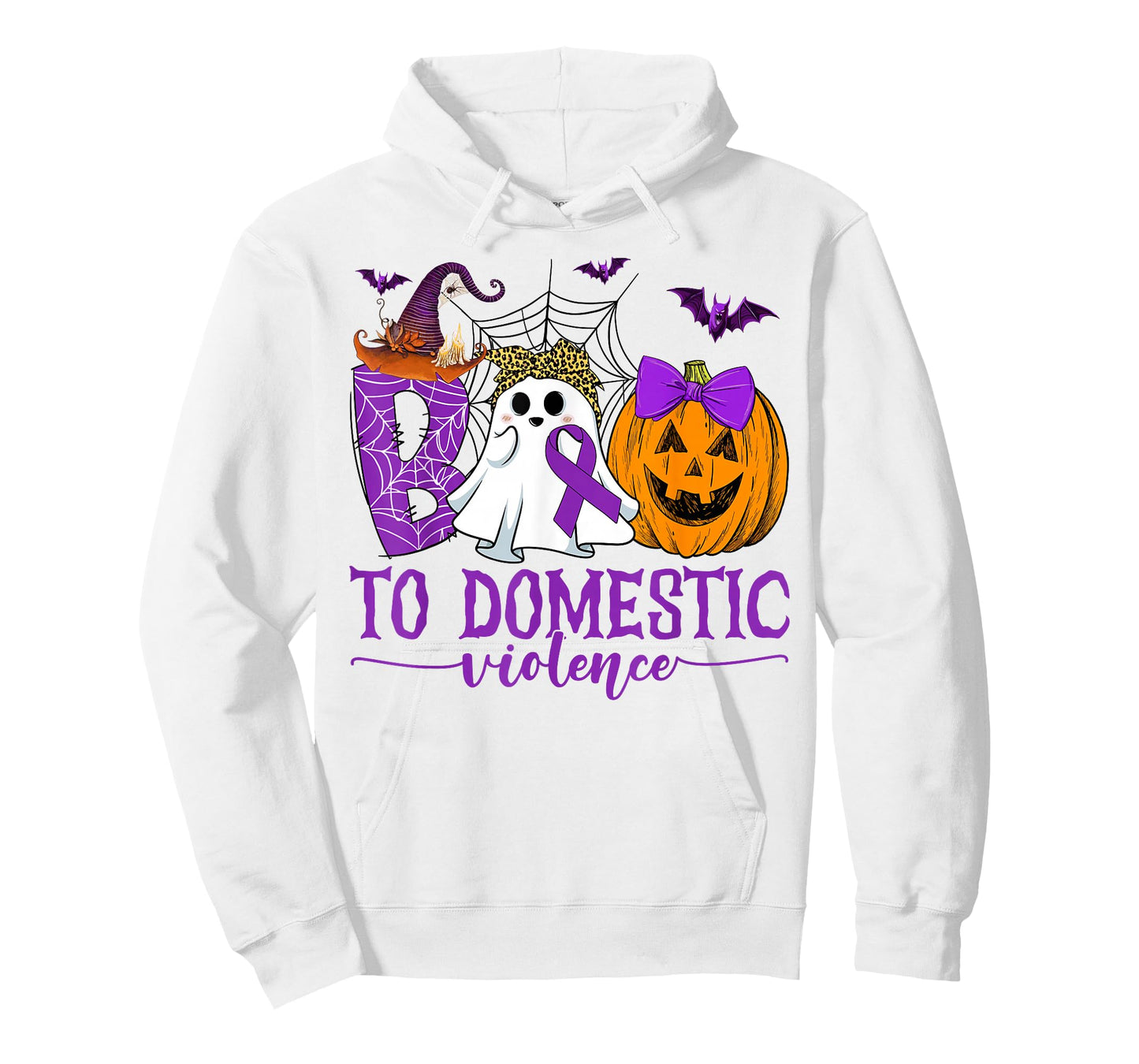 Boo to Domestic Violence Ghost Purple Ribbon Halloween Day T-Shirt