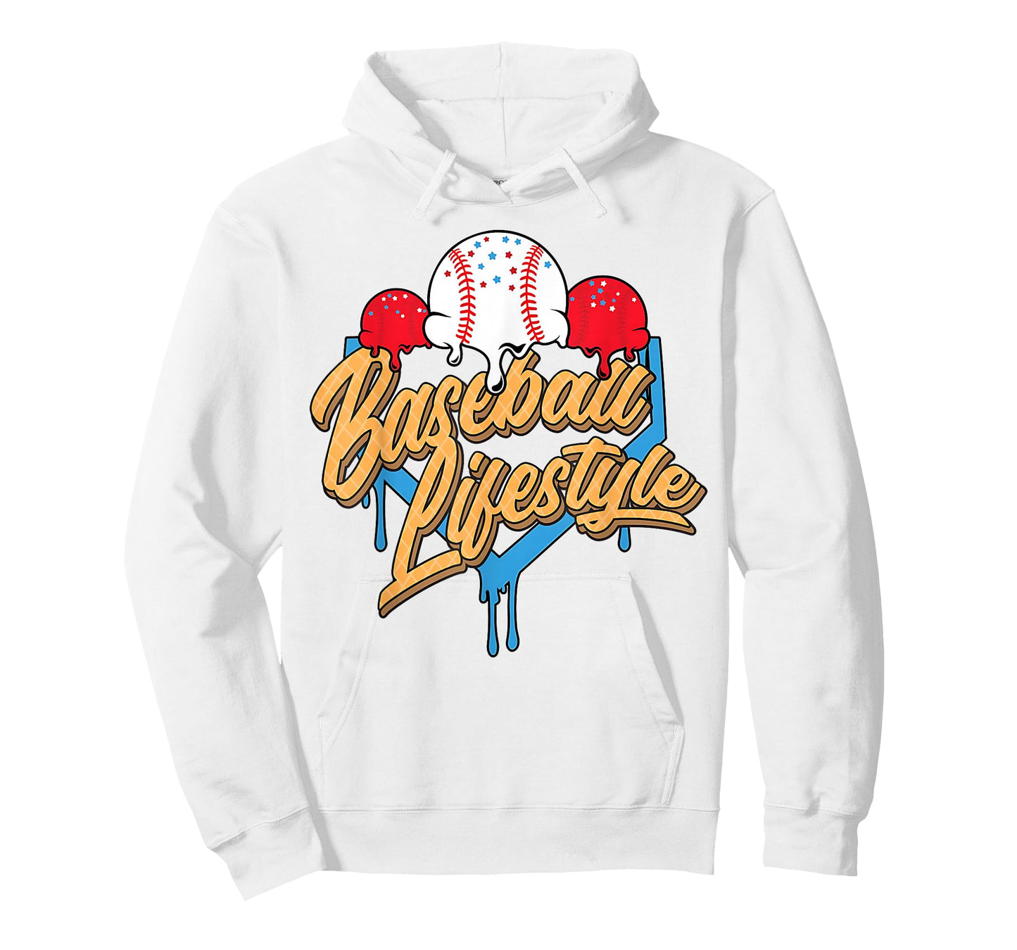 Baseball Lifestyle Home Plate Ice Cream Drip Men Boys Youth T-Shirt