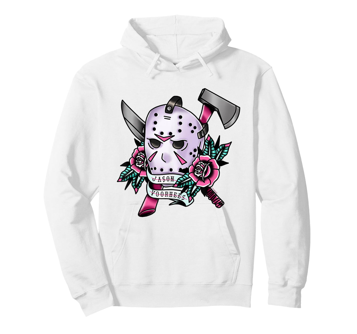 Friday The 13th Jason Voorhees Mask Tattoo Style Chest Logo T-Shirt