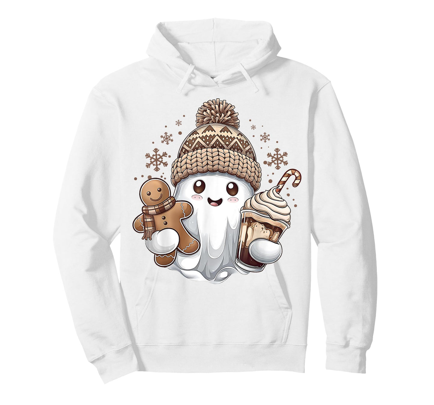Cute Christmas Ghost Coffee Gingerbread Boojee Xmas Holiday T-Shirt