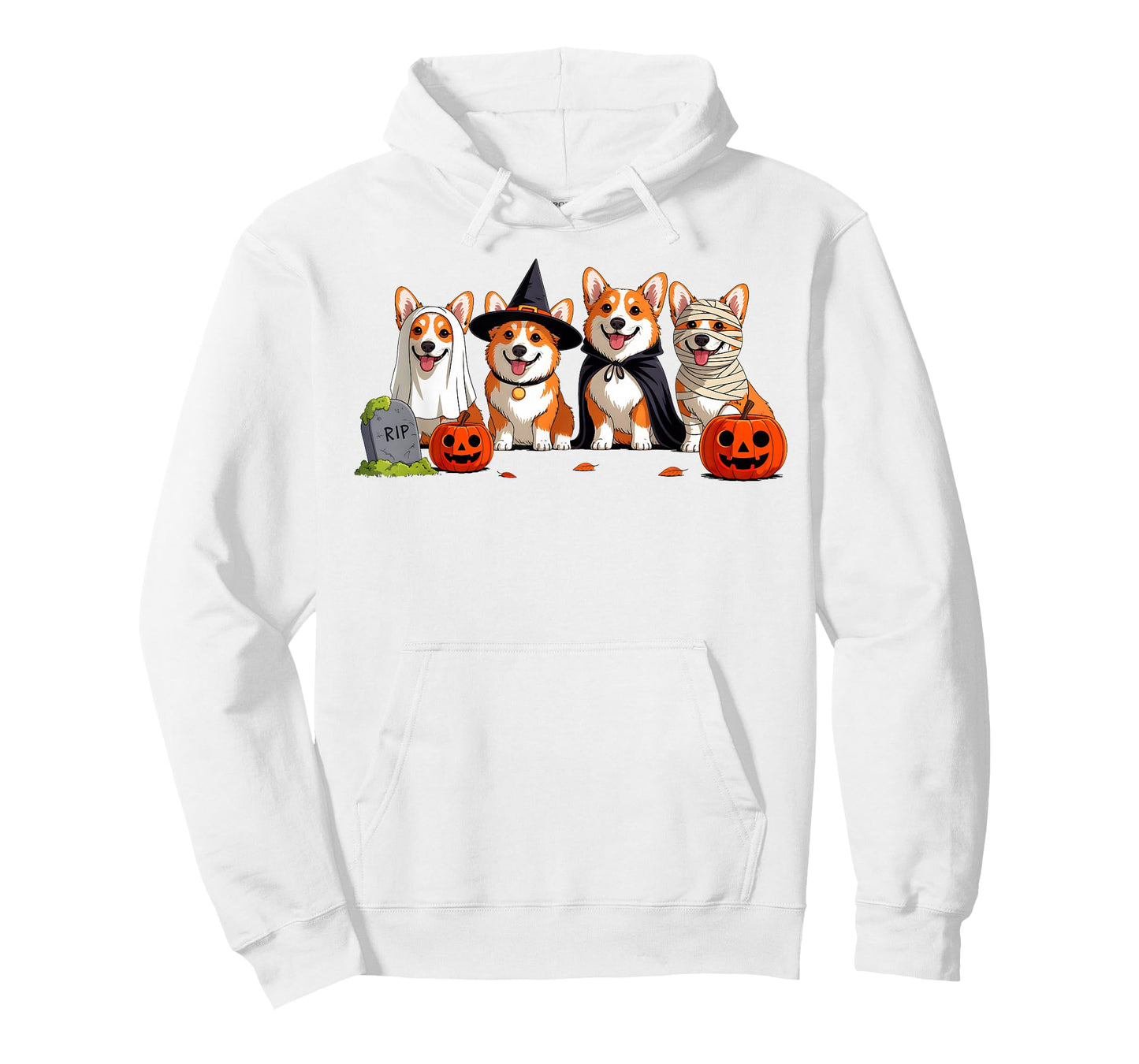 Corgi Dog Ghost Witch Mummy Pumpkin Funny Halloween Costume T-Shirt