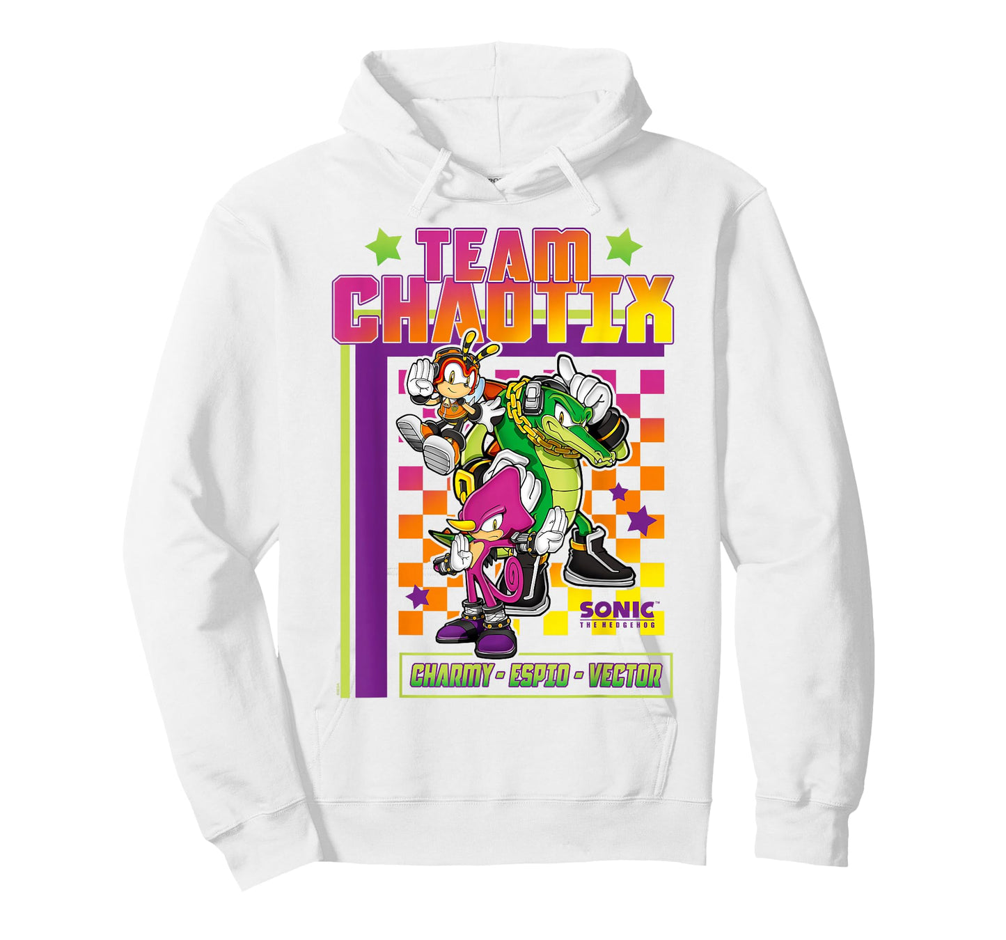 Sonic The Hedgehog Team Chaotix Charmy Espio Vector Logo T-Shirt