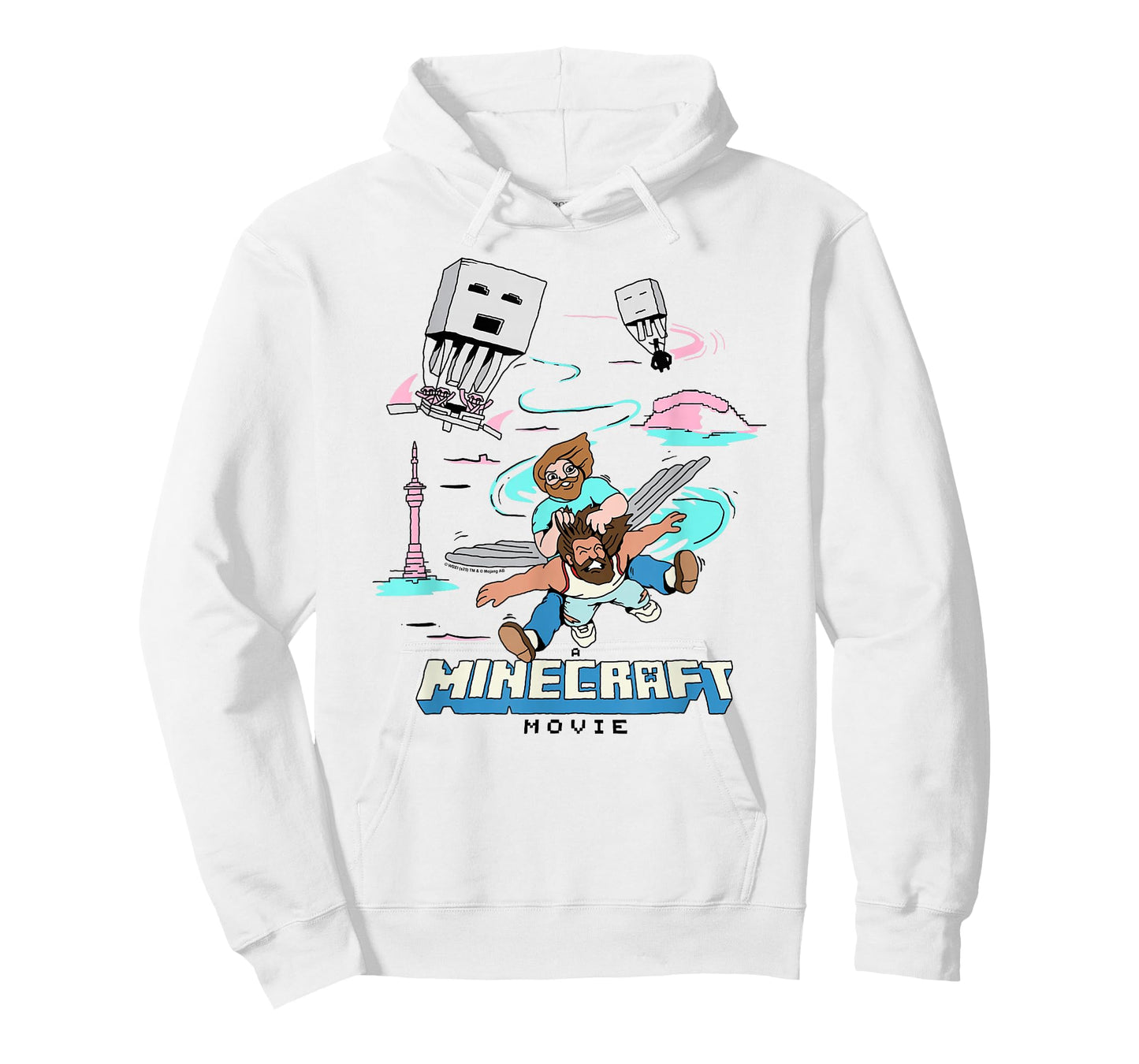 A Minecraft Movie Steve And Garret Escape Using Elytras T-Shirt