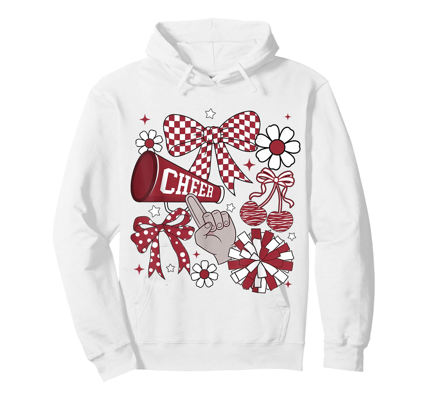 Cheer Checkered Coquette Bow Cheerleading Football Game Day T-Shirt