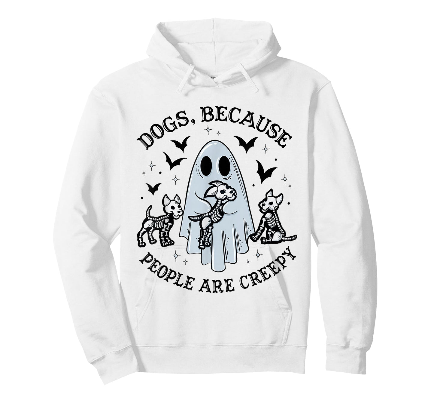 Dogs Because People Are Creepy Funny Ghost Halloween T-Shirt