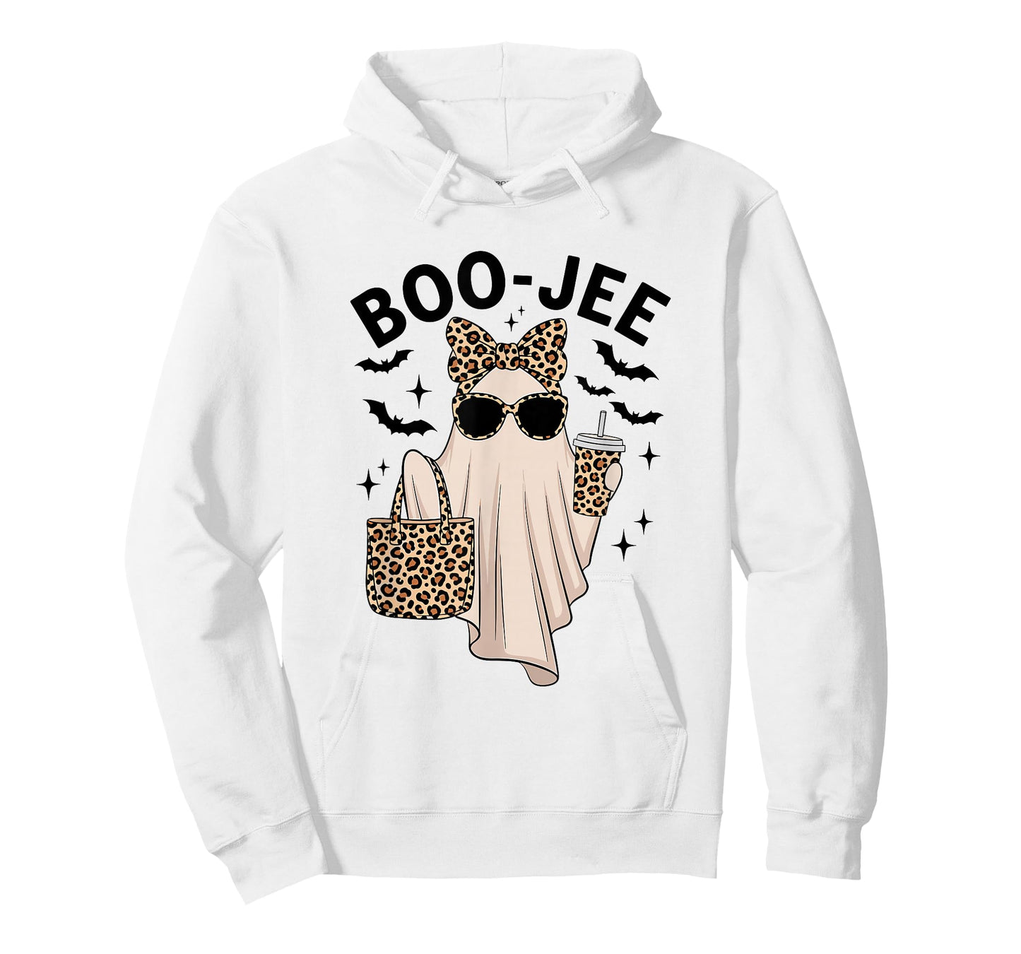 Coquette Leopard Ghost Coffee Boo-JEE Halloween Boujee Ghost T-Shirt