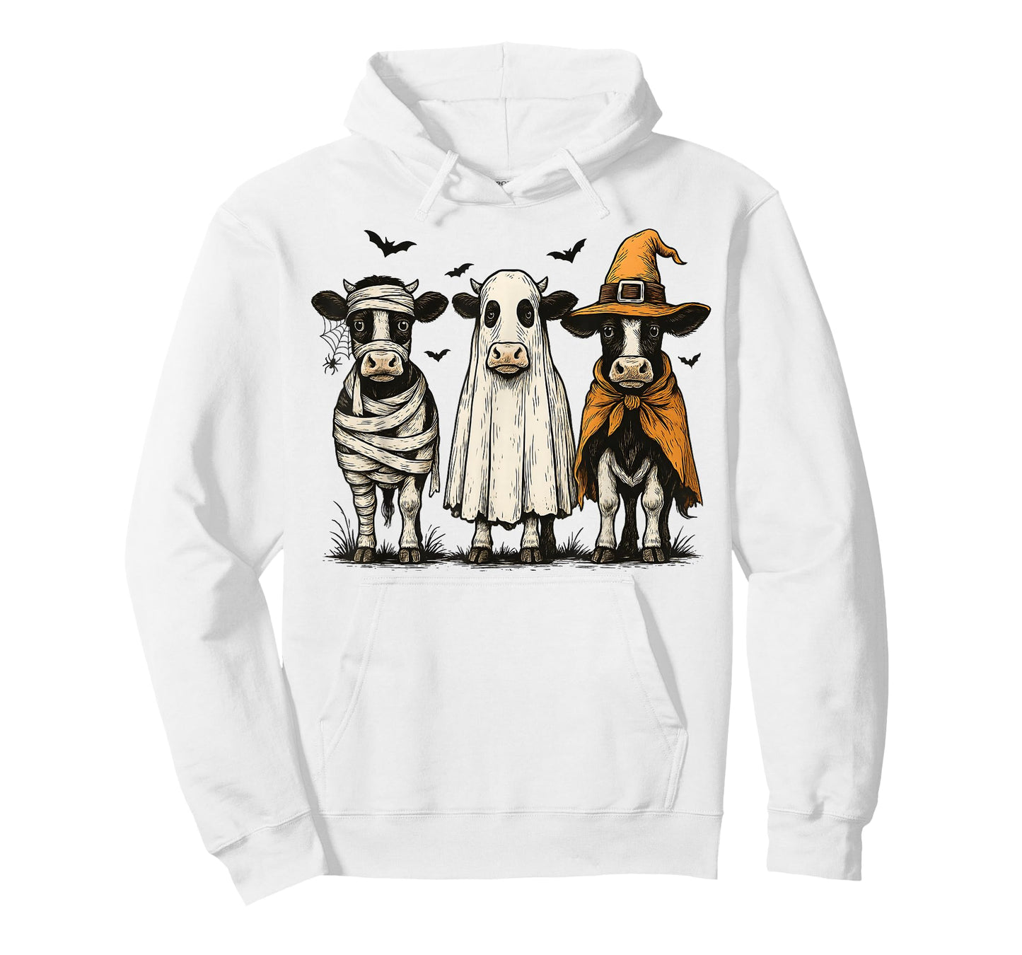 Cow Halloween Spooky Cow Ghost Witch Cow Halloween Cow Lover T-Shirt
