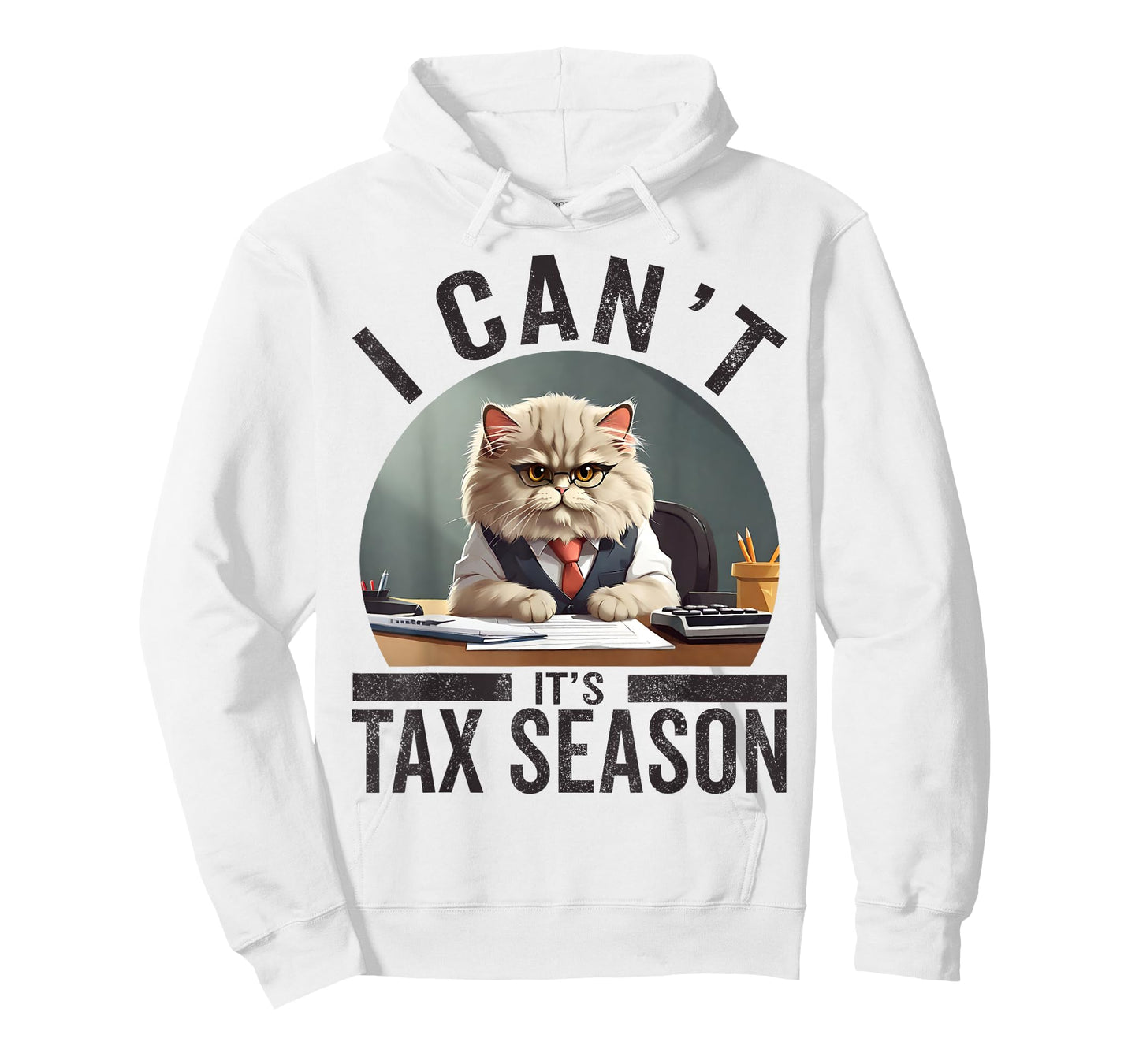 I Can't It's Tax Season Funny Accountant Cat Mom Lover CPA T-Shirt for Men Women