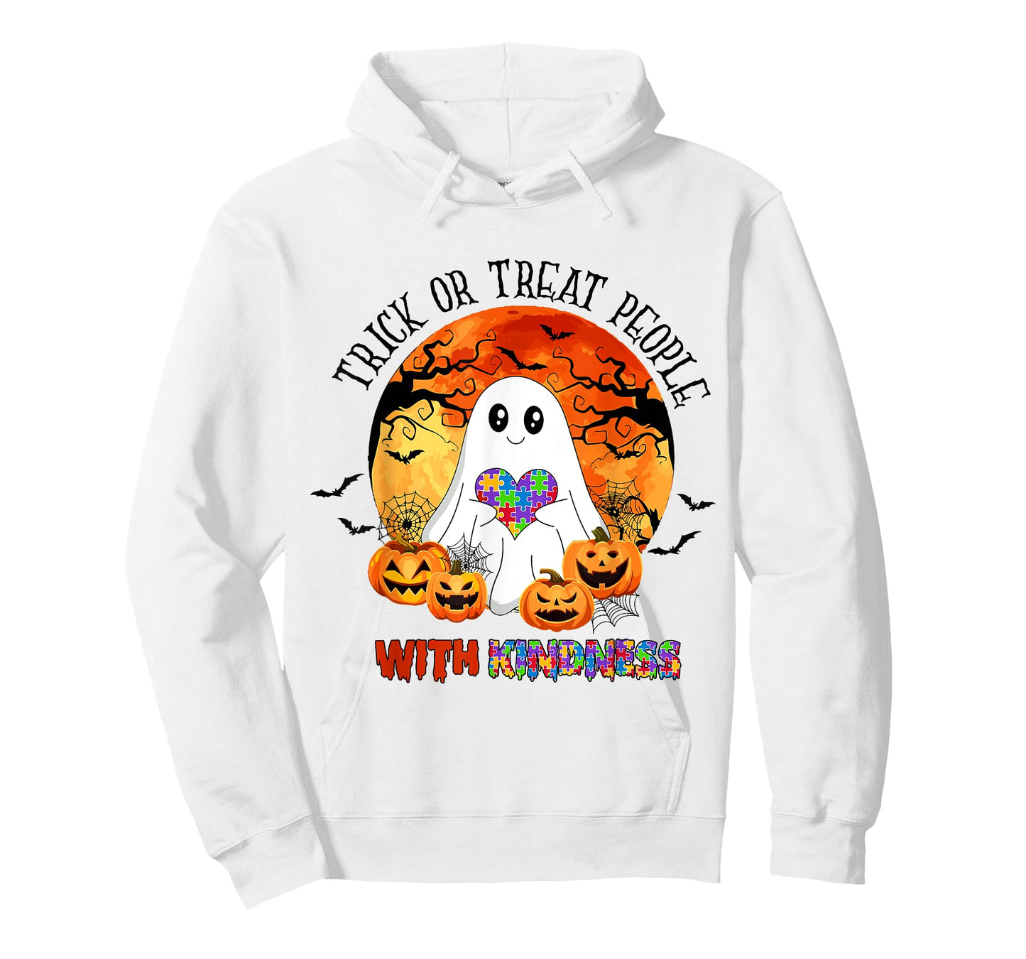 Trick or Treat People With Kindness Halloween Autism T-Shirt