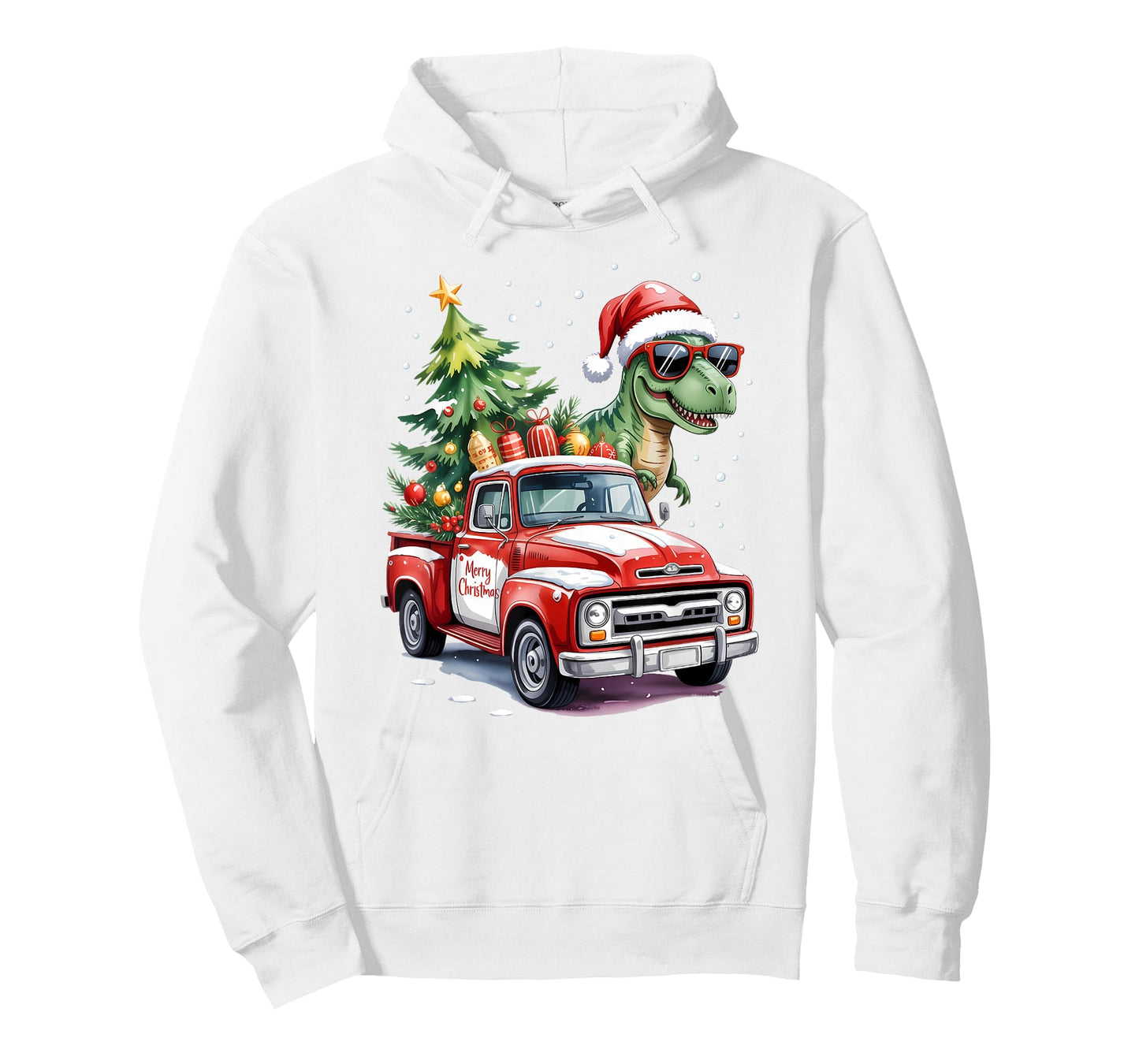 Christmas Truck T-rex Dinosaur Xmas Tree Boy Kids Toddlers T-Shirt