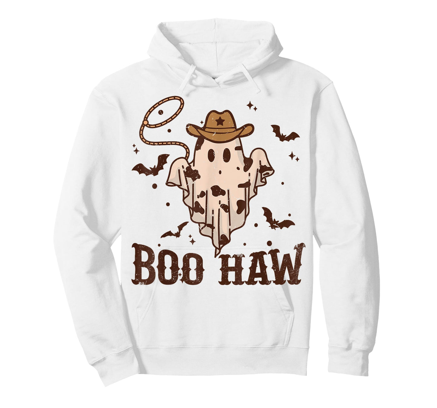 Retro Boo Haw Ghost Funny Western Cowboy Cowgirl Halloween T-Shirt