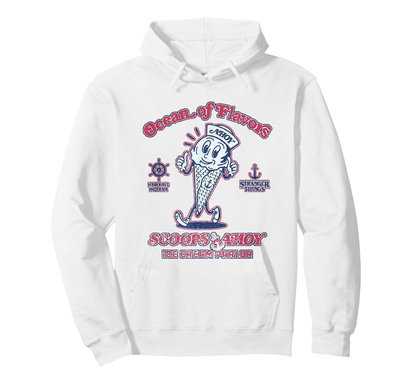 Stranger Things Ocean Of Flavors Scoop Ahoy Big Retro Poster T-Shirt