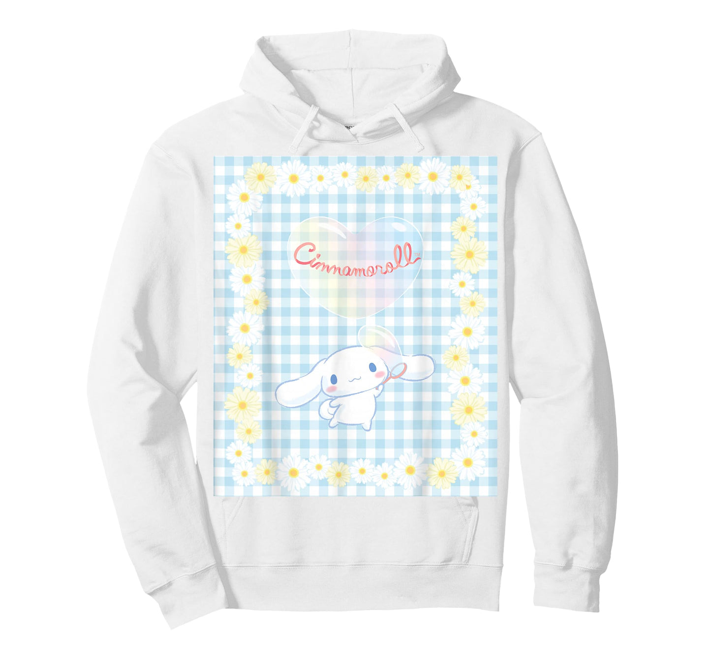 Cinnamoroll Bubble Blue Ginham Daisy T-Shirt Small