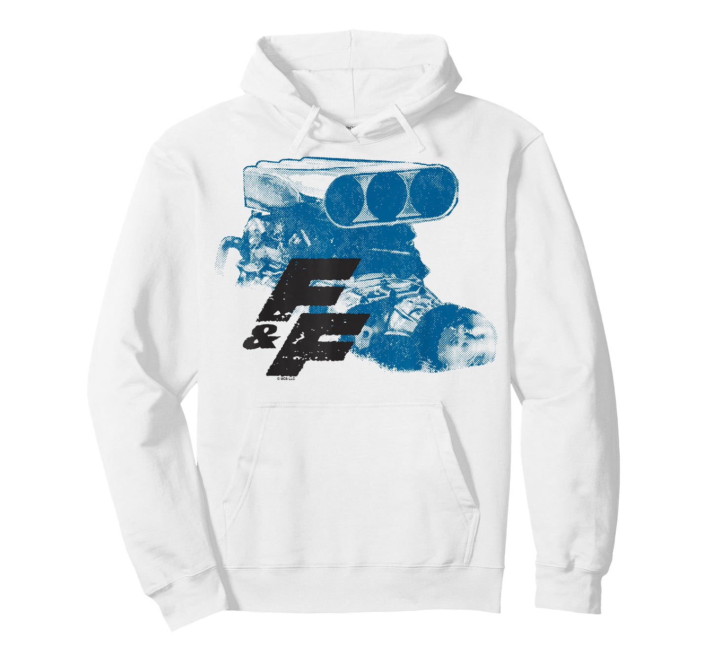 Fast & Furious Blue Hue Engine Block Distressed Logo T-Shirt