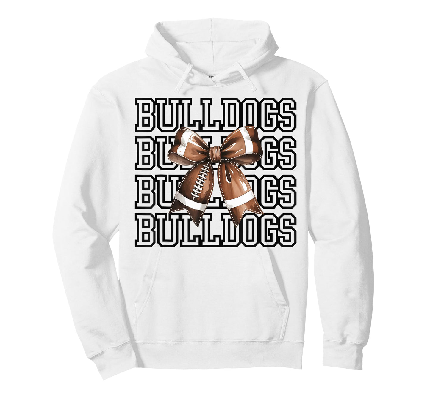 Bulldogs Football Mom Game Day Football Coquette Bow mascot T-Shirt