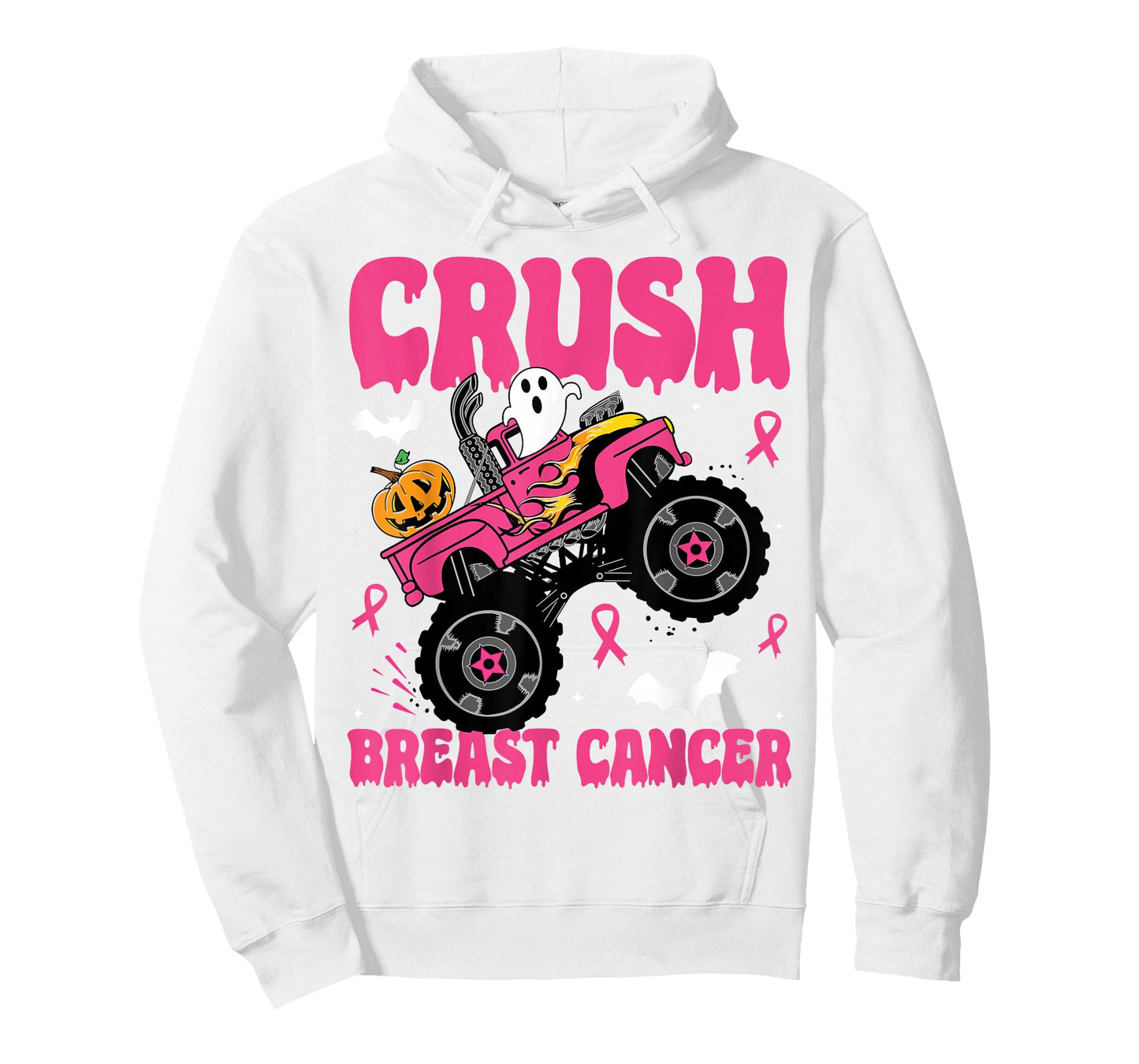Crush Breast Cancer Awareness Monster Truck Halloween kids T-Shirt