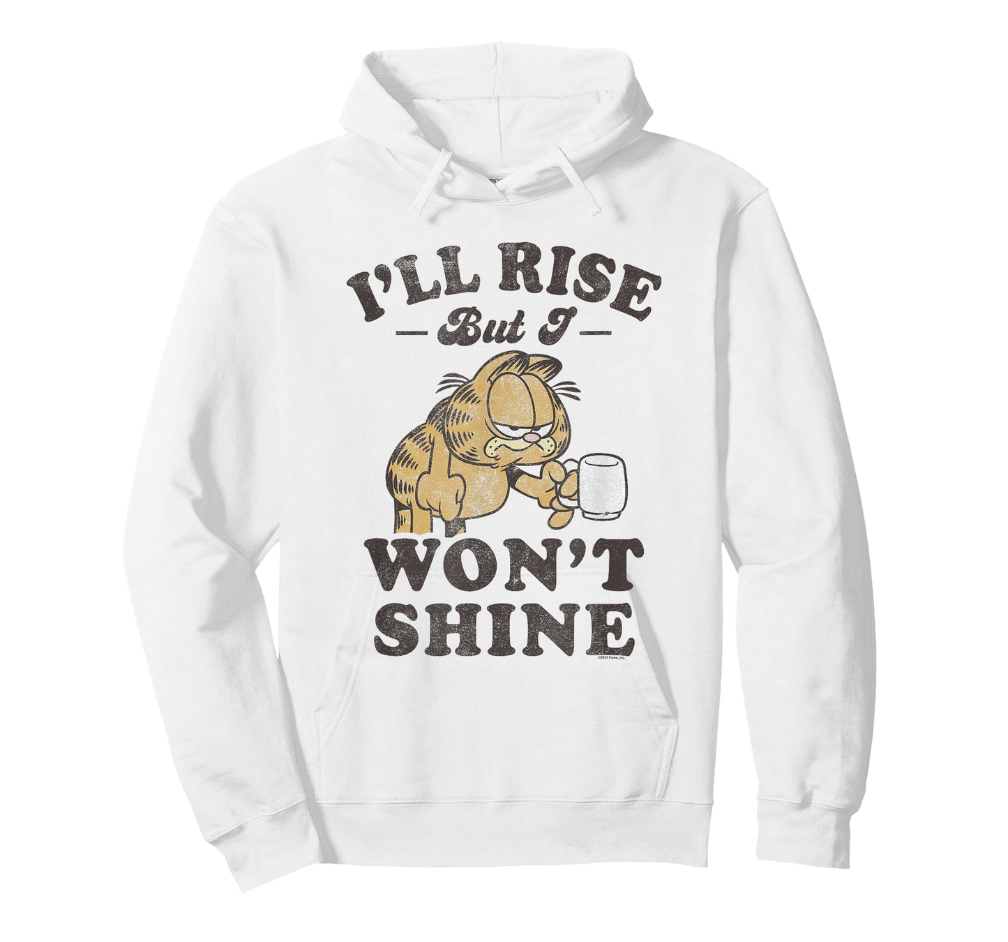 Garfield I'll Rise But I Won't Shine Grumpy Shot Distressed T-Shirt