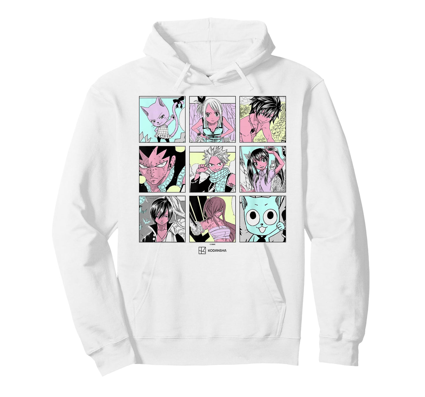 Fairy Tail Main Characters Box Up Retro Manga Panels T-Shirt
