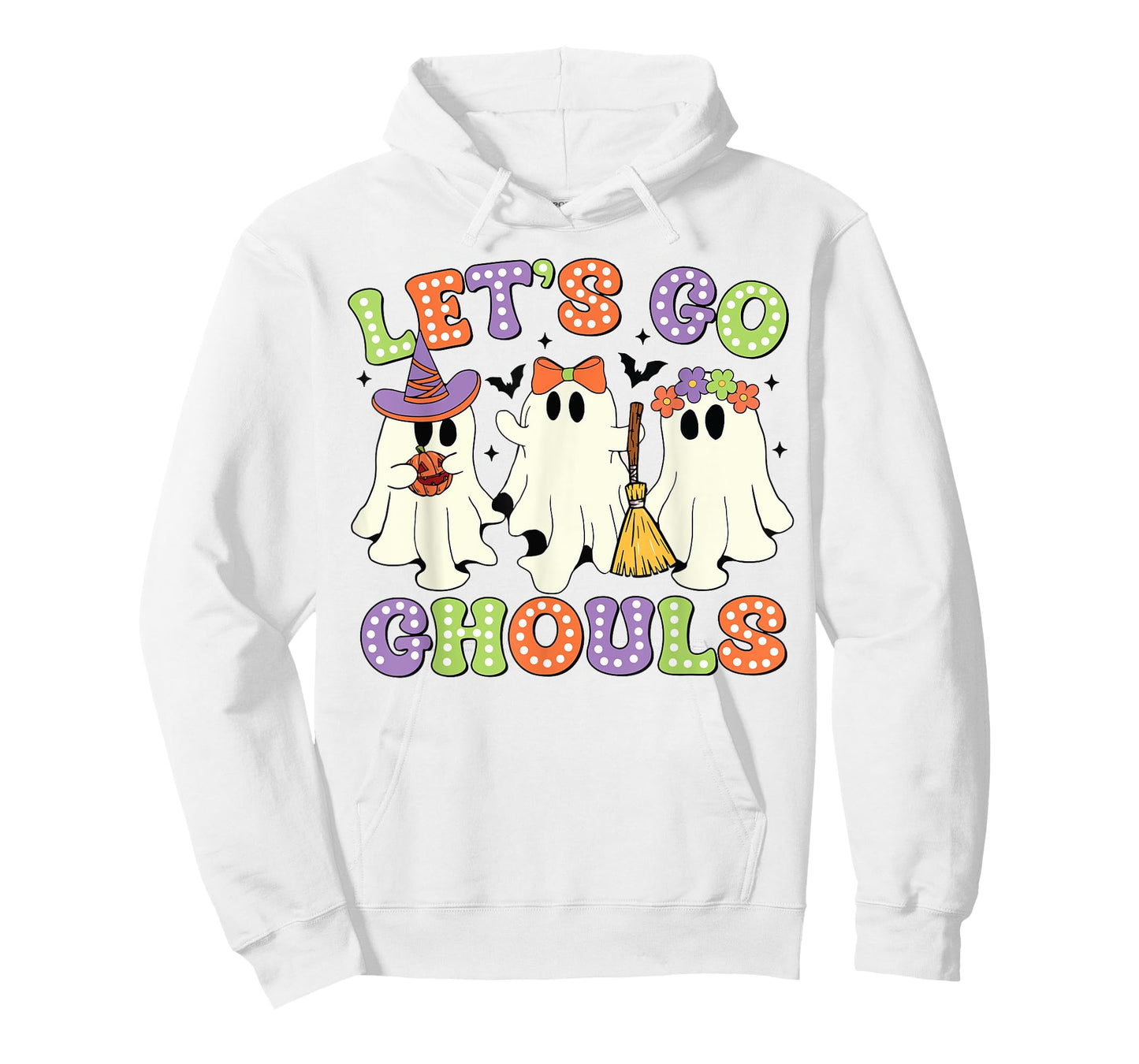 Let's Go Ghouls Scary Ghost Costume Halloween Retro Groovy T-Shirt