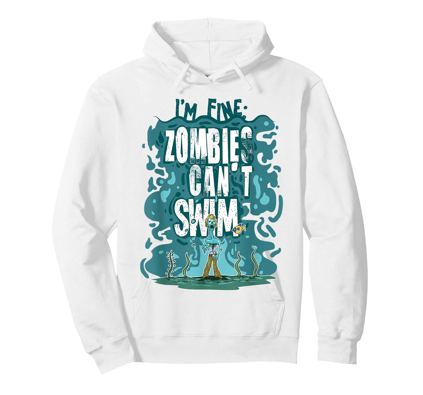 Funny Swimming Quote Gift Zombies Can't Swim for Swimmer T-Shirt