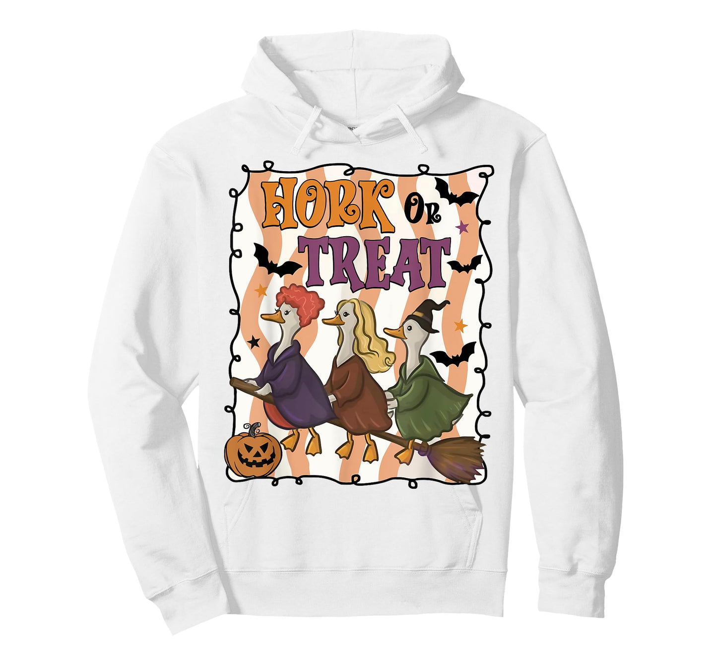 Hork Or Treat Funny Goose Witches Halloween Spooky Witch T-Shirt