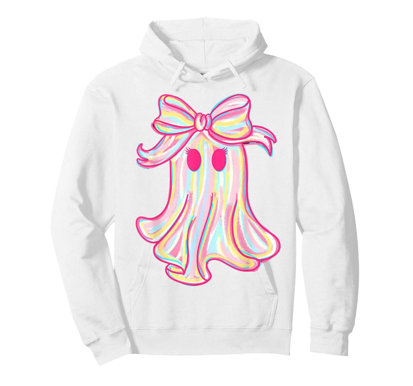 Preppy Pink Boo Ghost Coquette Bow Halloween Spooky Season T-Shirt