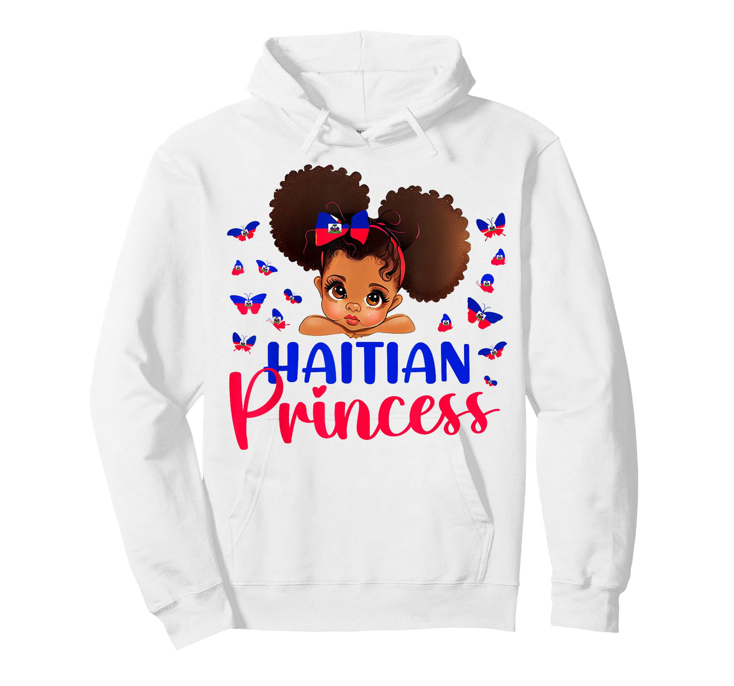 Haitian Princess Haiti Flag Melanin for Black Girls Kids T-Shirt