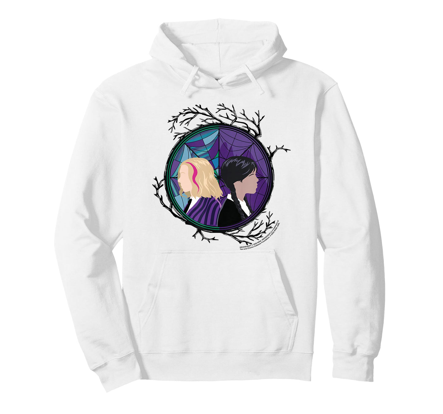 Wednesday Enid Stained Glass Spider Web Silhouettes Box Up T-Shirt