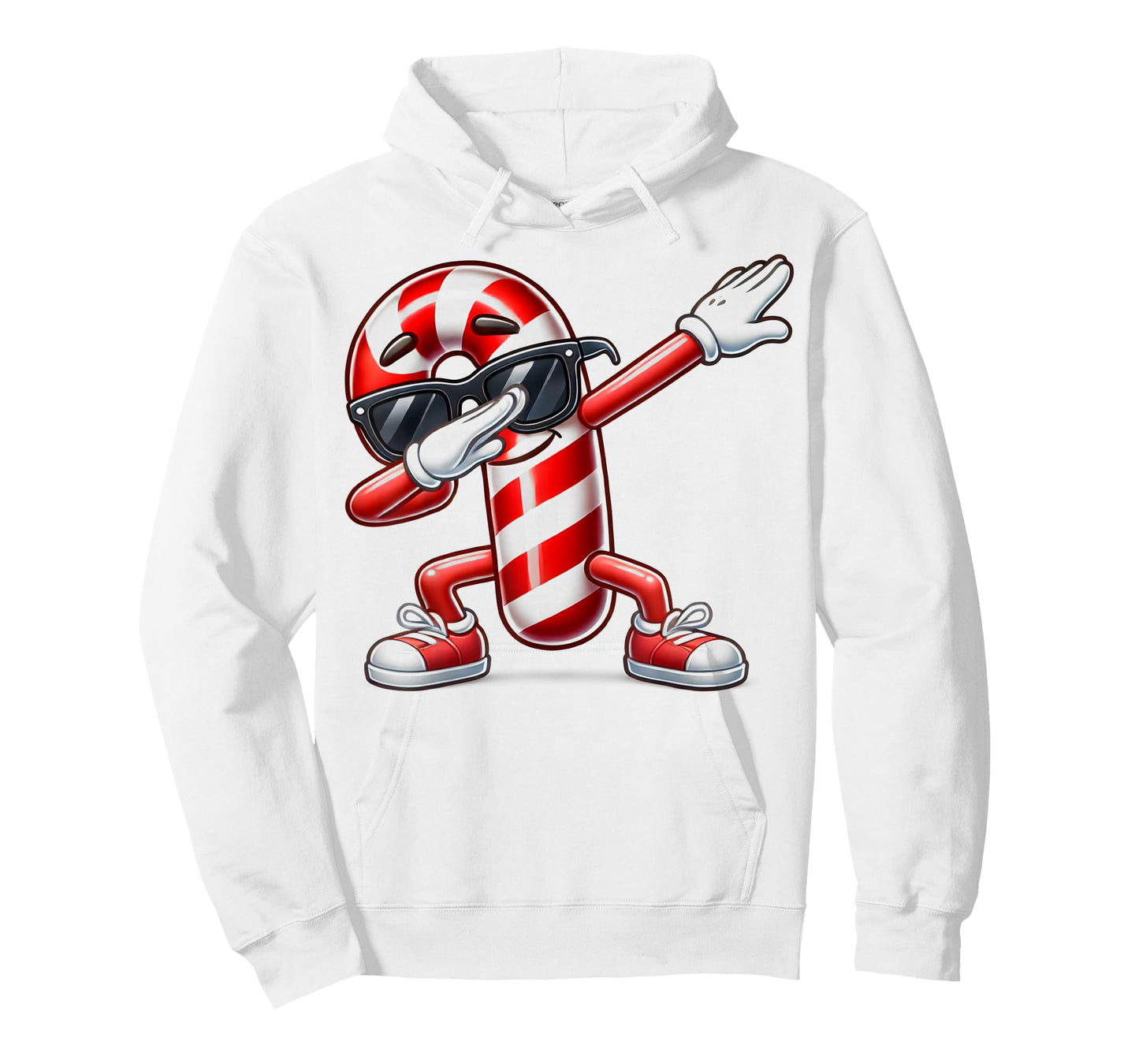 Dabbing Candy Cane Funny Christmas Graphic Tee T-Shirt