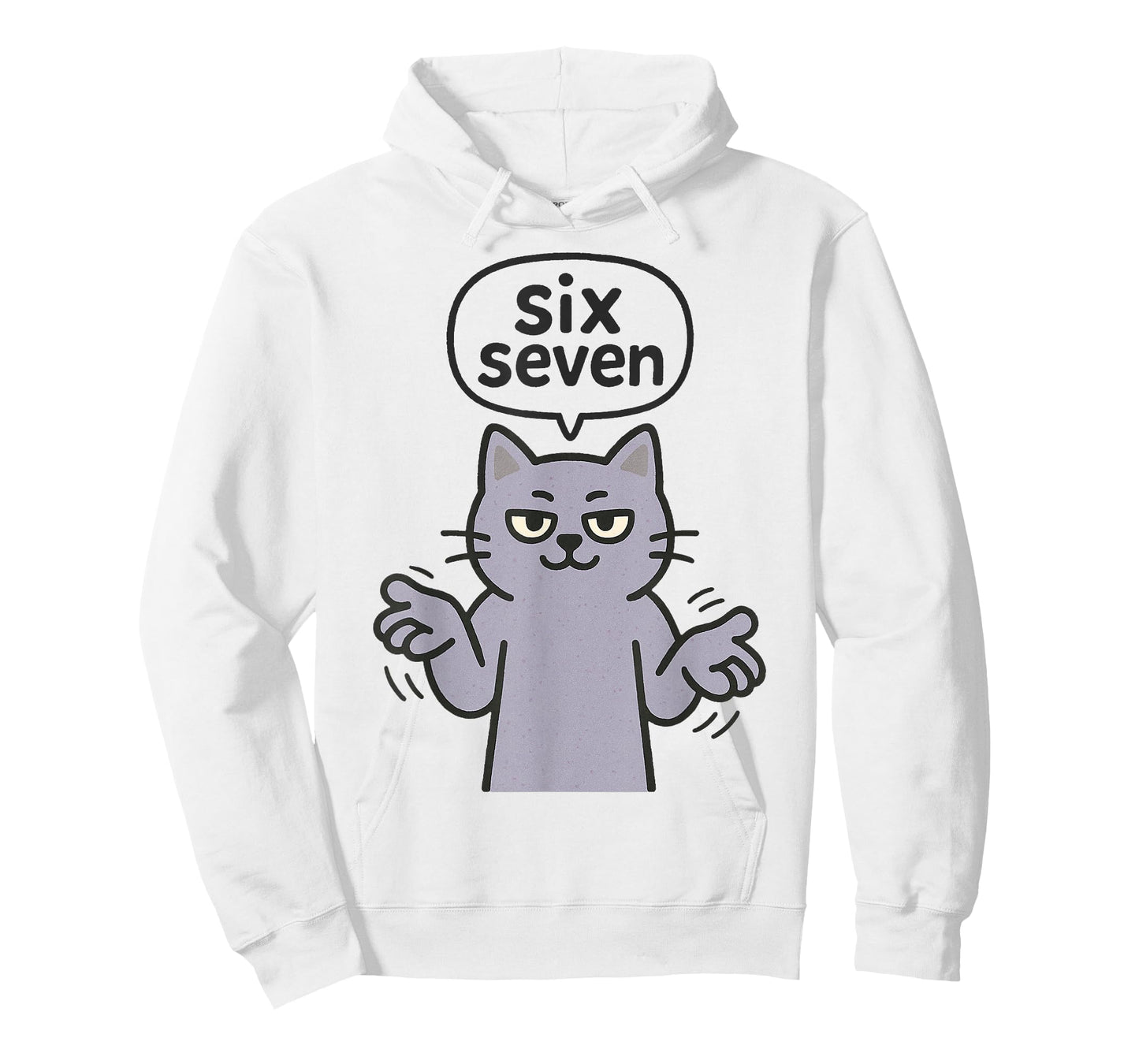 67 Six Seven 6-7 Purple Cat - Funny Kid Gaming Brainrot Meme T-Shirt