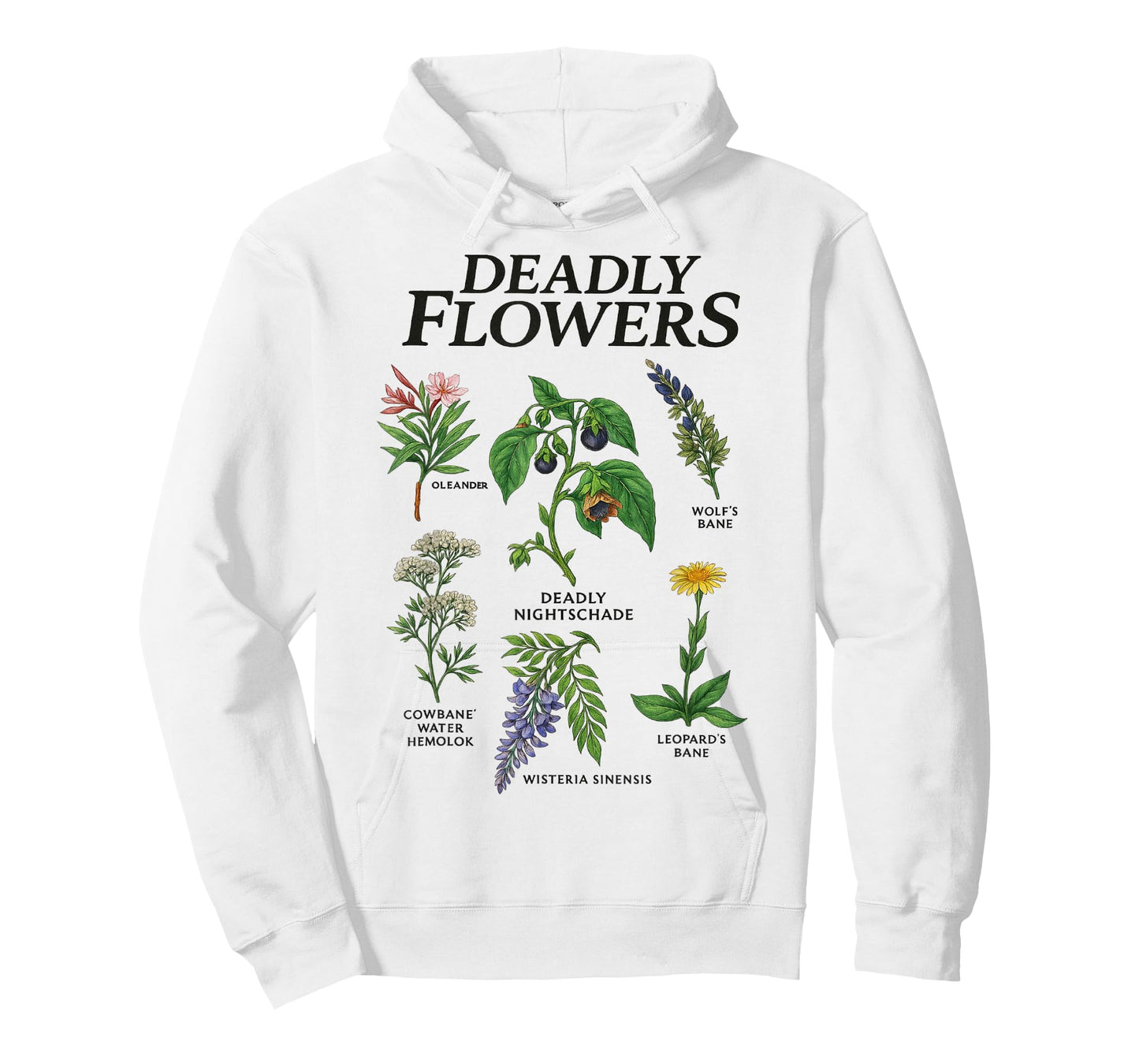 Deadly Flowers Gothic Botanical Poisonous Plants Men Women T-Shirt