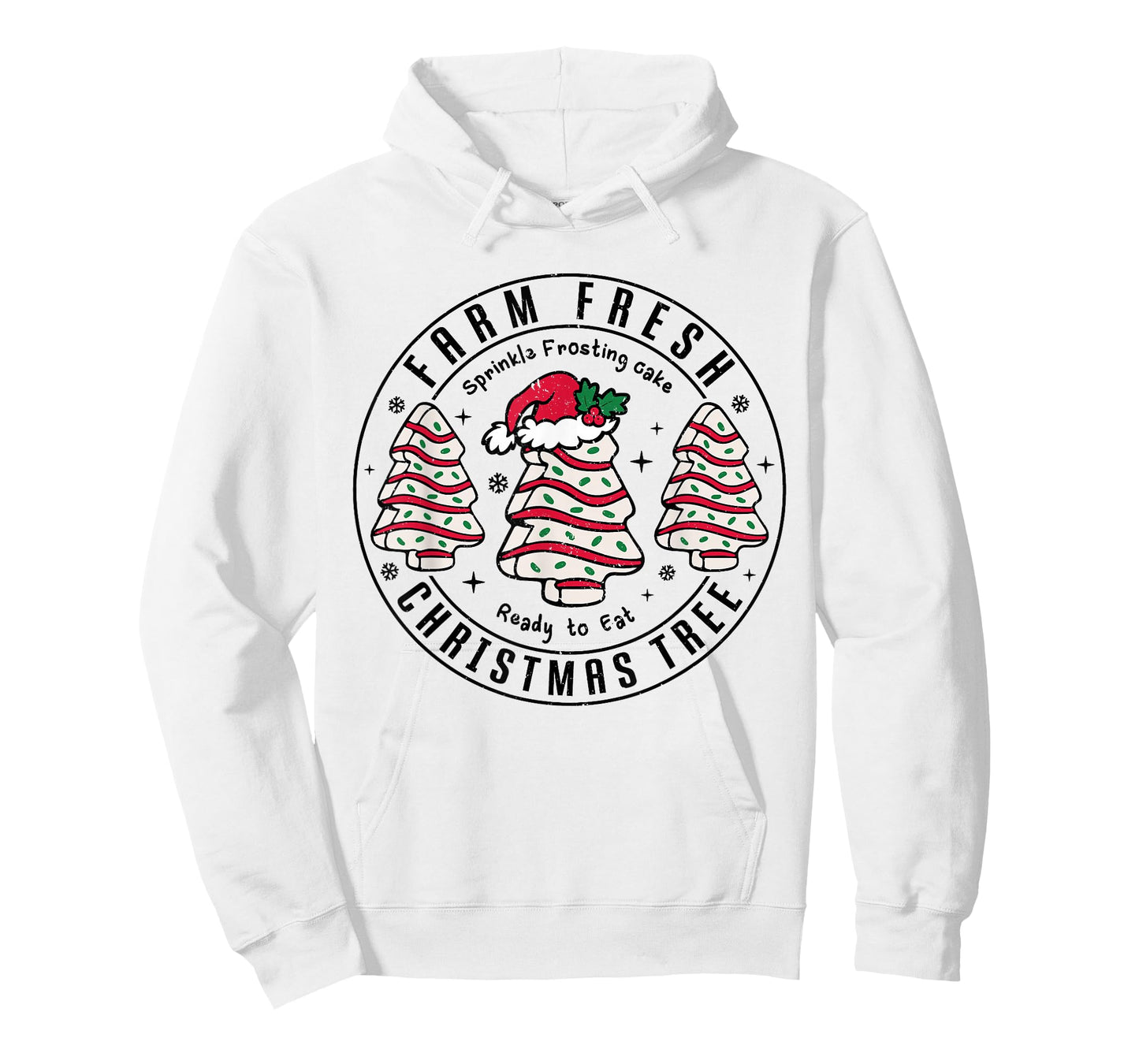 Farm Fresh Xmas Tree Cakes Retro Vintage Graphic Christmas T-Shirt