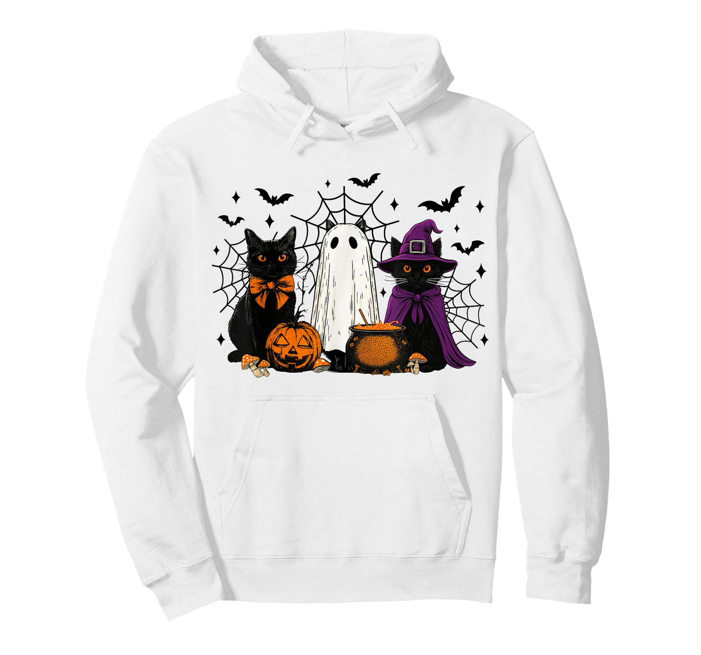 Spooky Witch Black Cat Halloween Pumpkin for Men Women Kids T-Shirt
