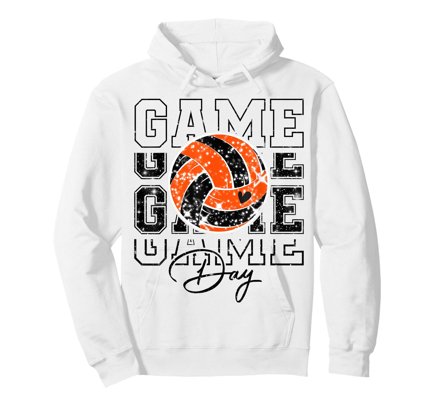 Volleyball Game Day Girls Volleyball Mom Orange & Black T-Shirt