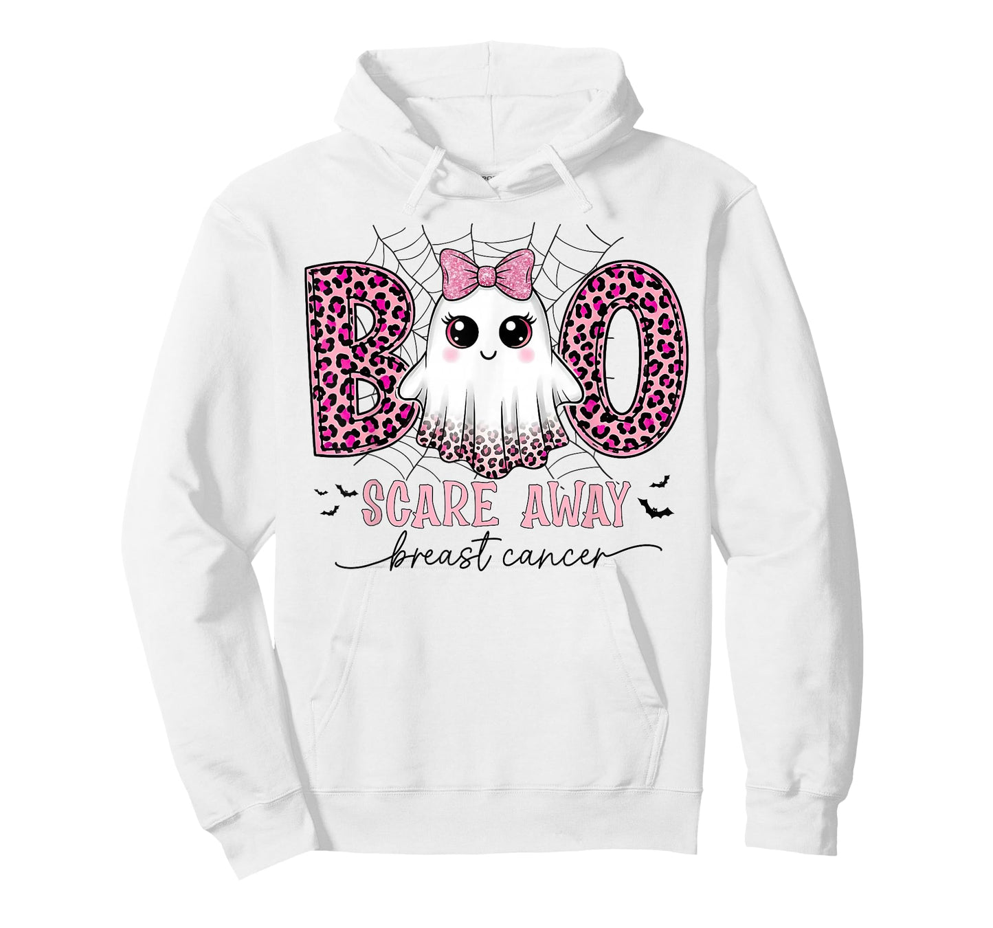 Halloween Boo Scare Away Breast Cancer Awareness Cute Ghost T-Shirt