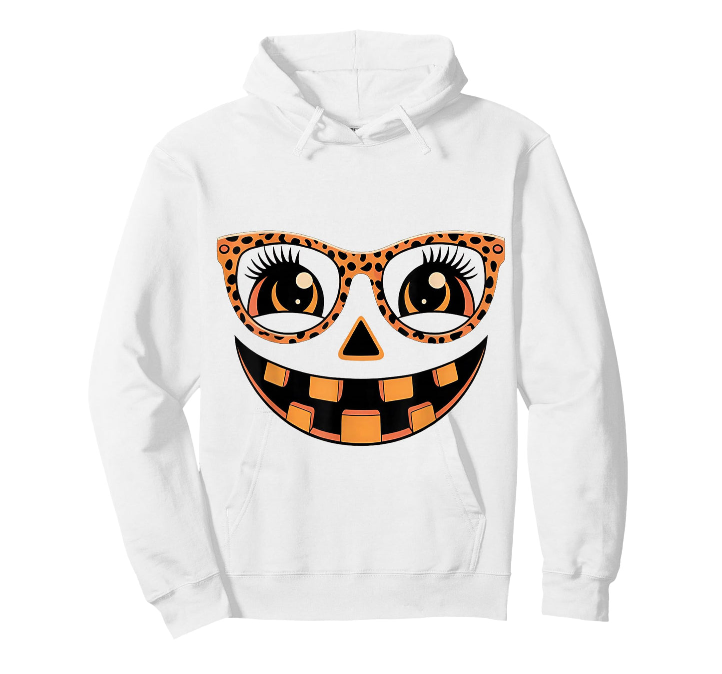 Jack O Lantern Face Pumpkin Hallowen Leopard Print Glasses T-Shirt