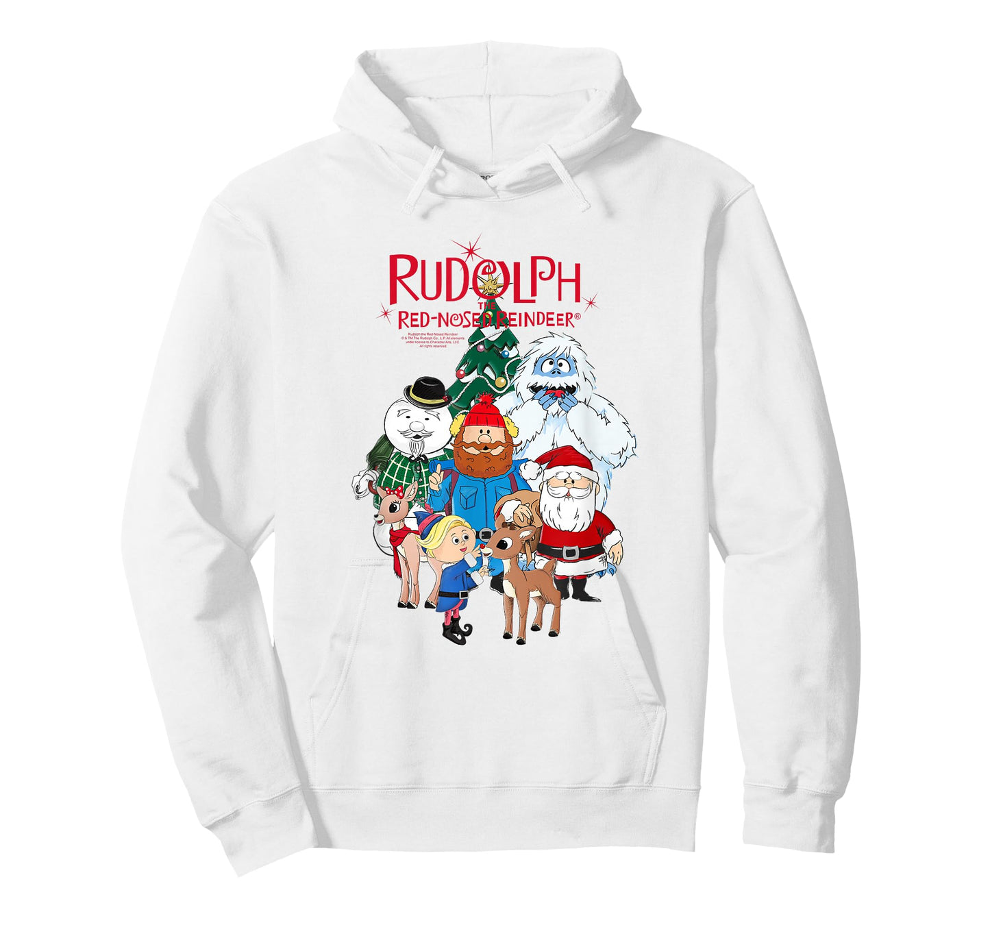 Rudolph Characters with Christmas Tree Retro Holiday T-Shirt