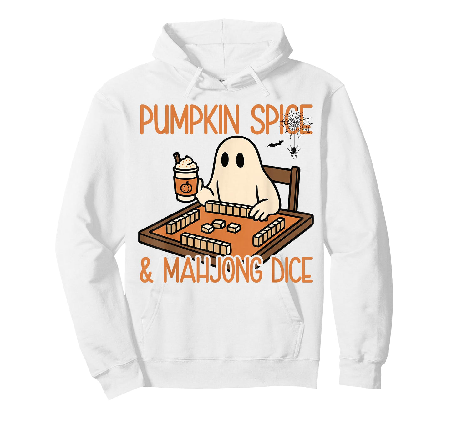 Halloween Ghost Playing Mahjong Pumpkin Spice & Mahjong Dice T-Shirt