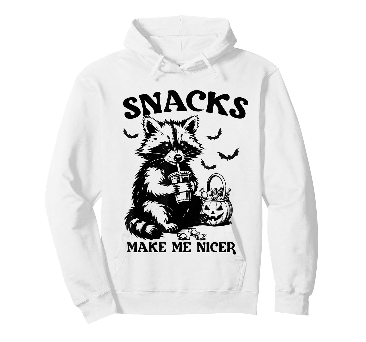 Snacks Make Me Nicer Halloween Raccoon Spooky Season Autumn T-Shirt