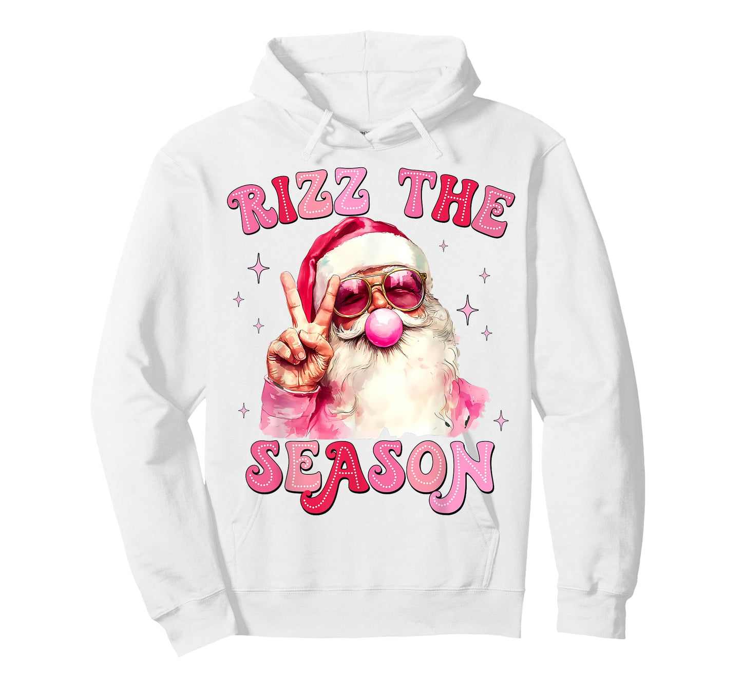 Rizz The Season Santa Pink Bubble Gum Rizzmas Christmas Kids T-Shirt