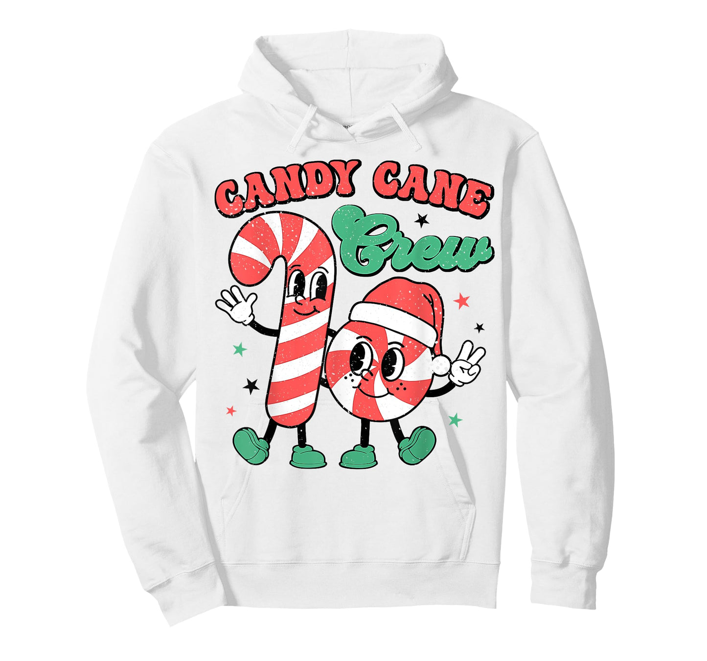 Candy Cane Crew Funny Candy Santa Retro Christmas T-Shirt