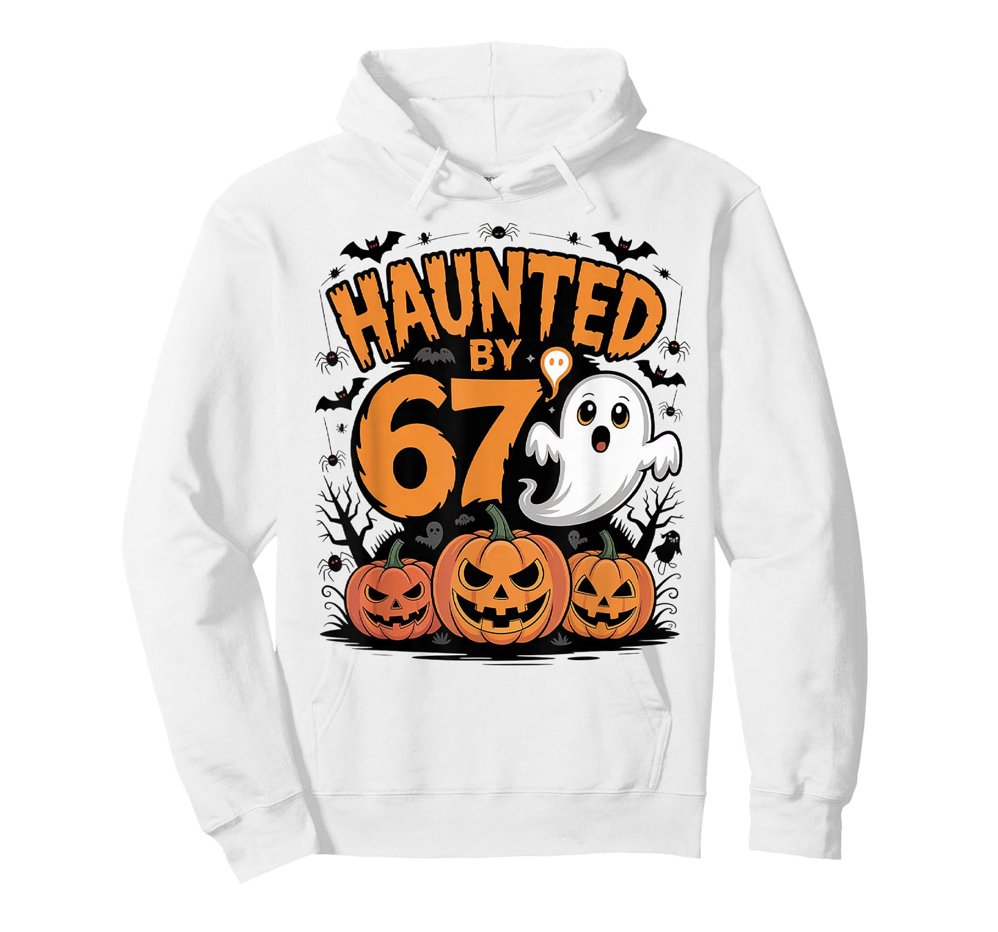 Funny Ghost Bat Pumpkin Halloween - Haunted by 67 T-Shirt