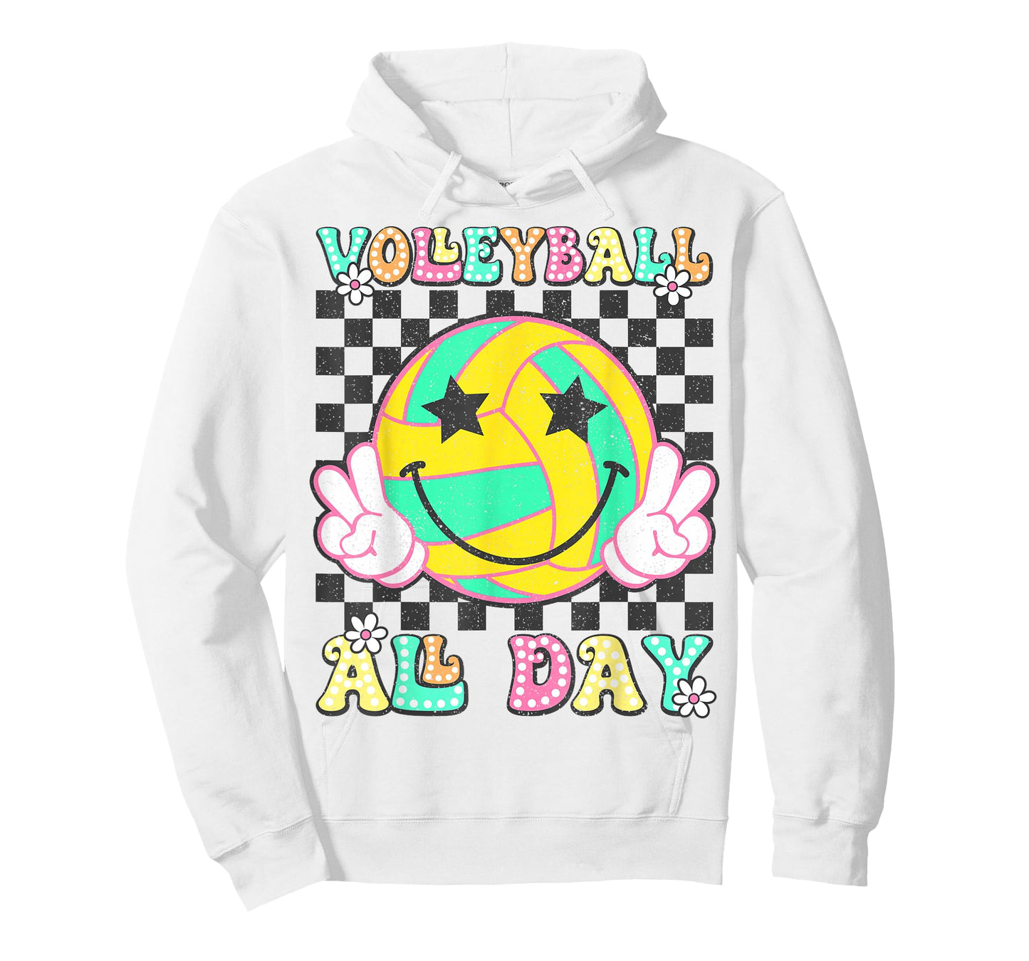 Retro Groovy Volleyball Girl Women Volleyball All Day T-Shirt