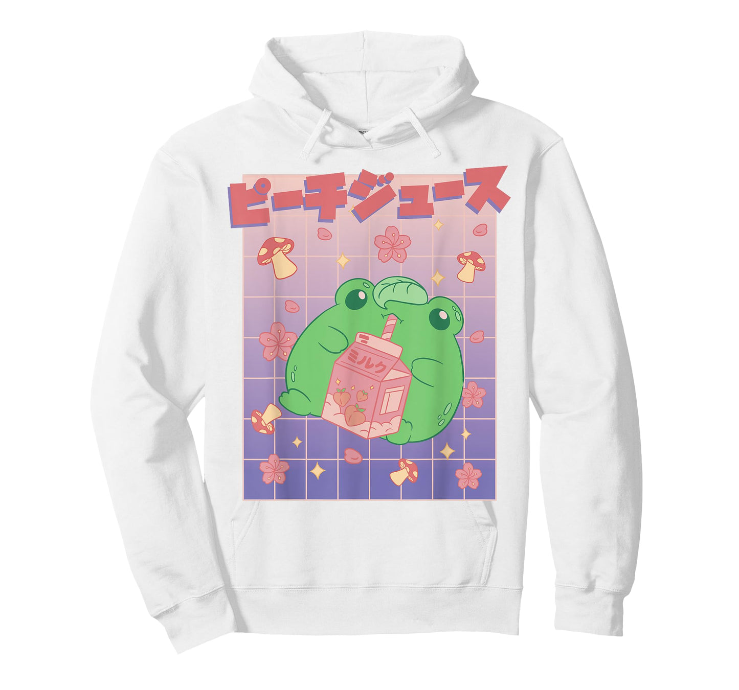 Kawaii Frog Peach Milk Carton Cute Japanese Aesthetic T-Shirt