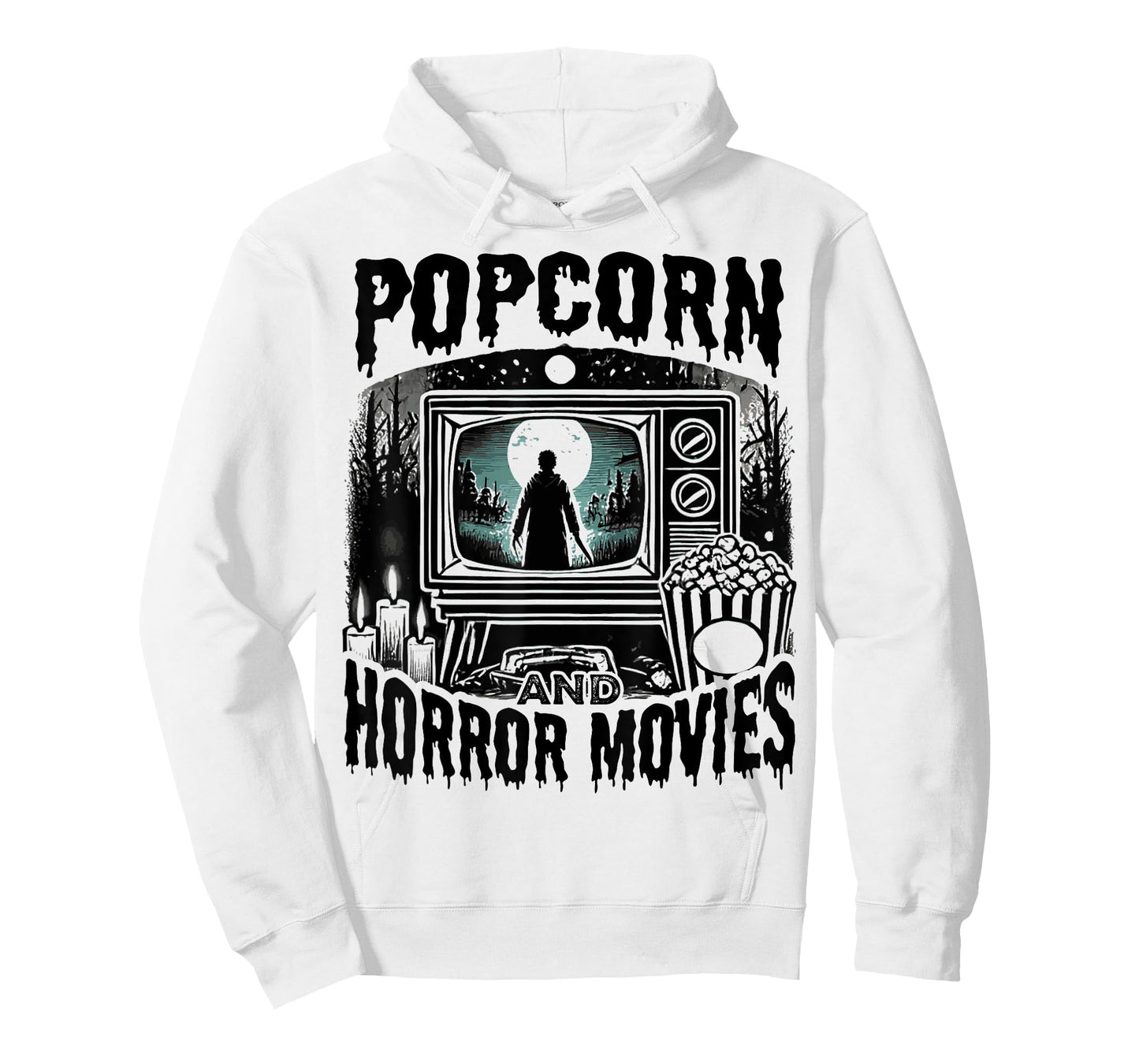 Popcorn Pajamas And Horror Movies Scary Horror Movie Lovers T-Shirt