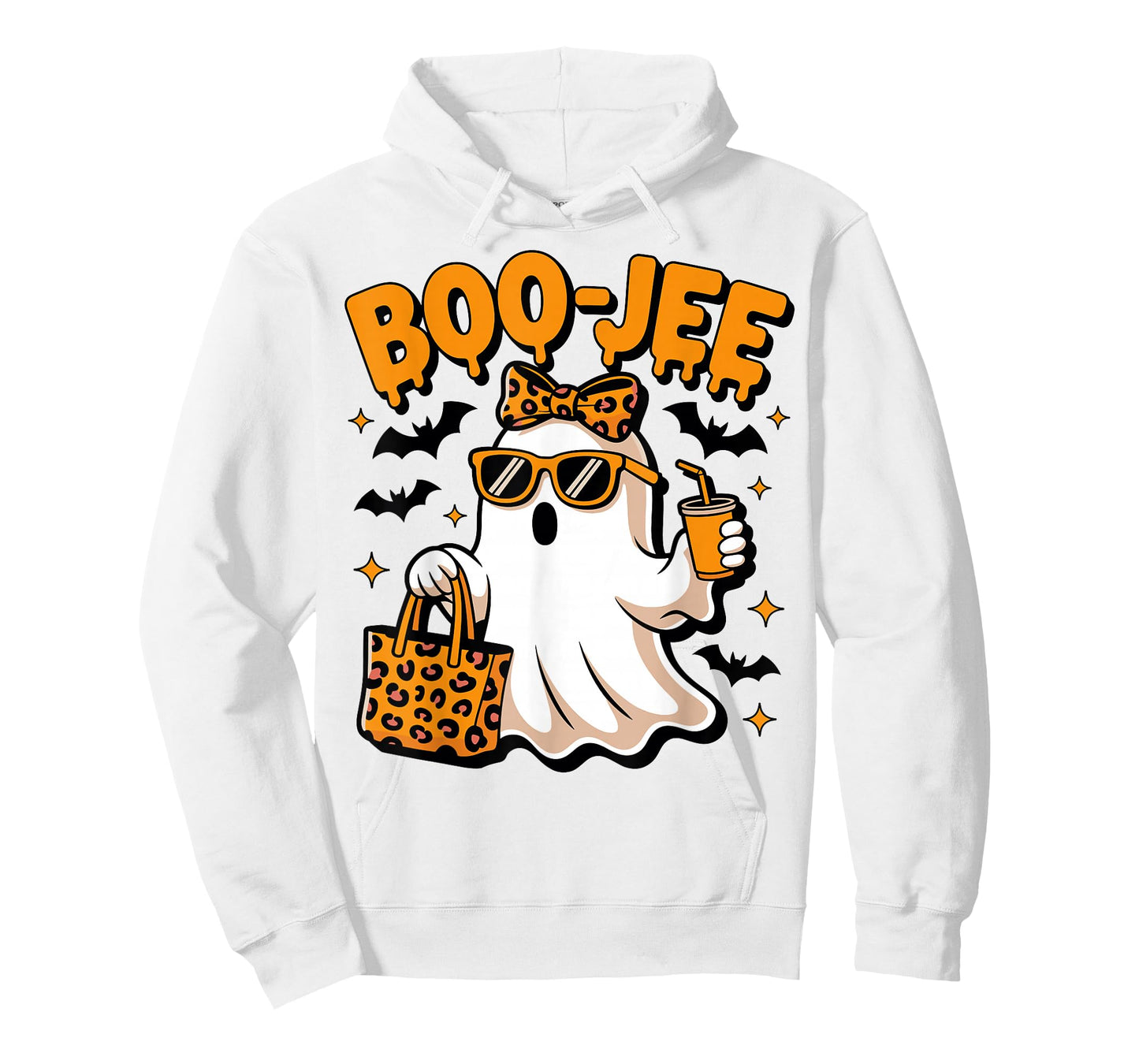 Halloween Boo JEE Cute Leopard Ghost Coffee Boujee Women T-Shirt