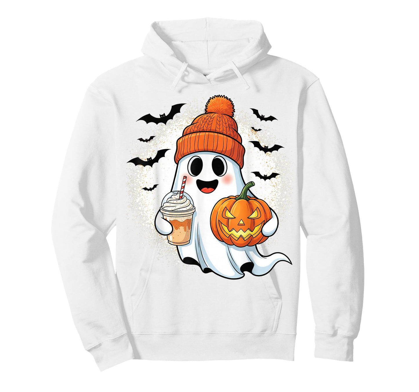 Cute Ghost Pumpkin Spice Women Halloween Coffee Lover T-Shirt
