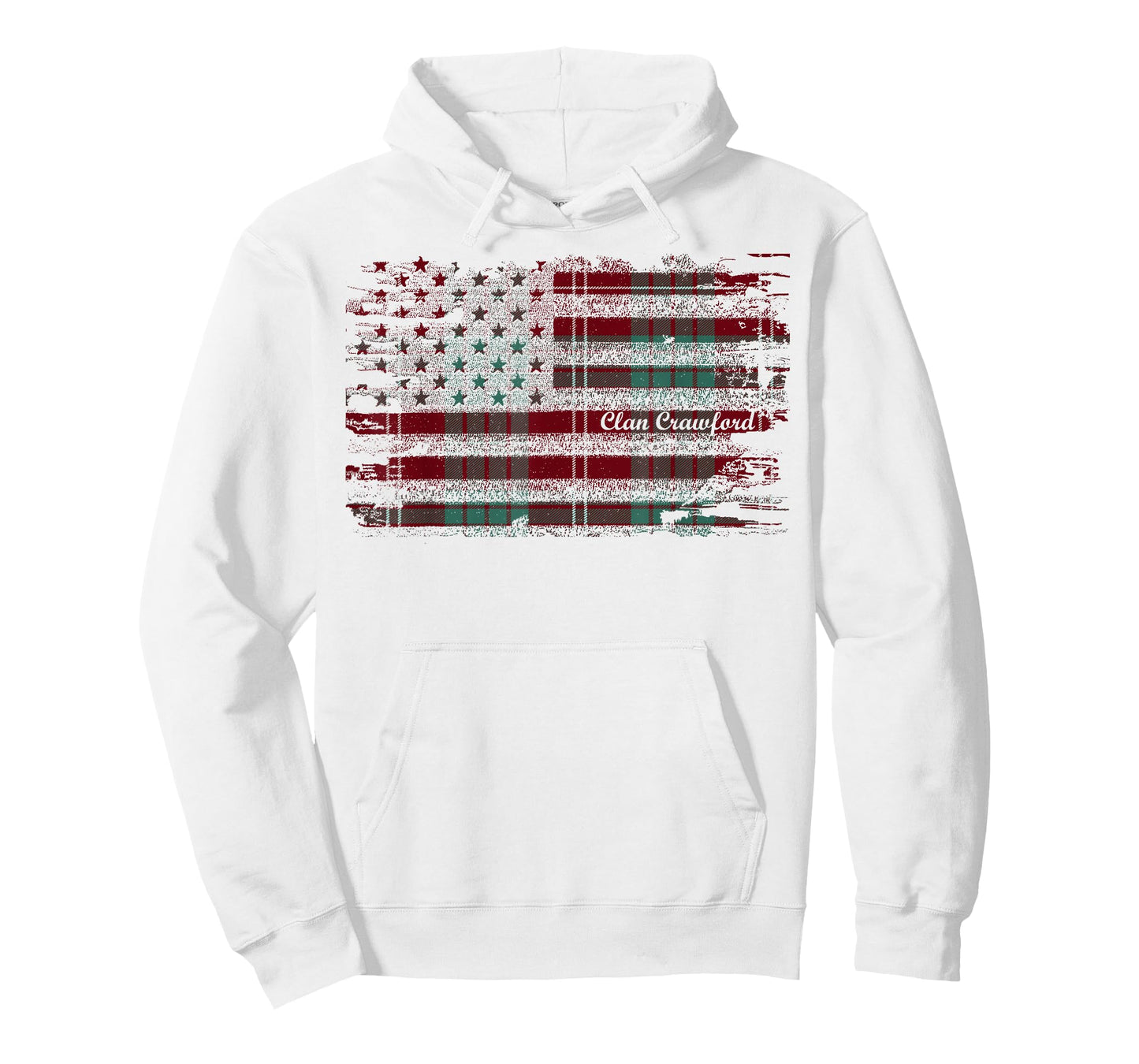 Crawford surname american flag scottish clan tartan T-Shirt