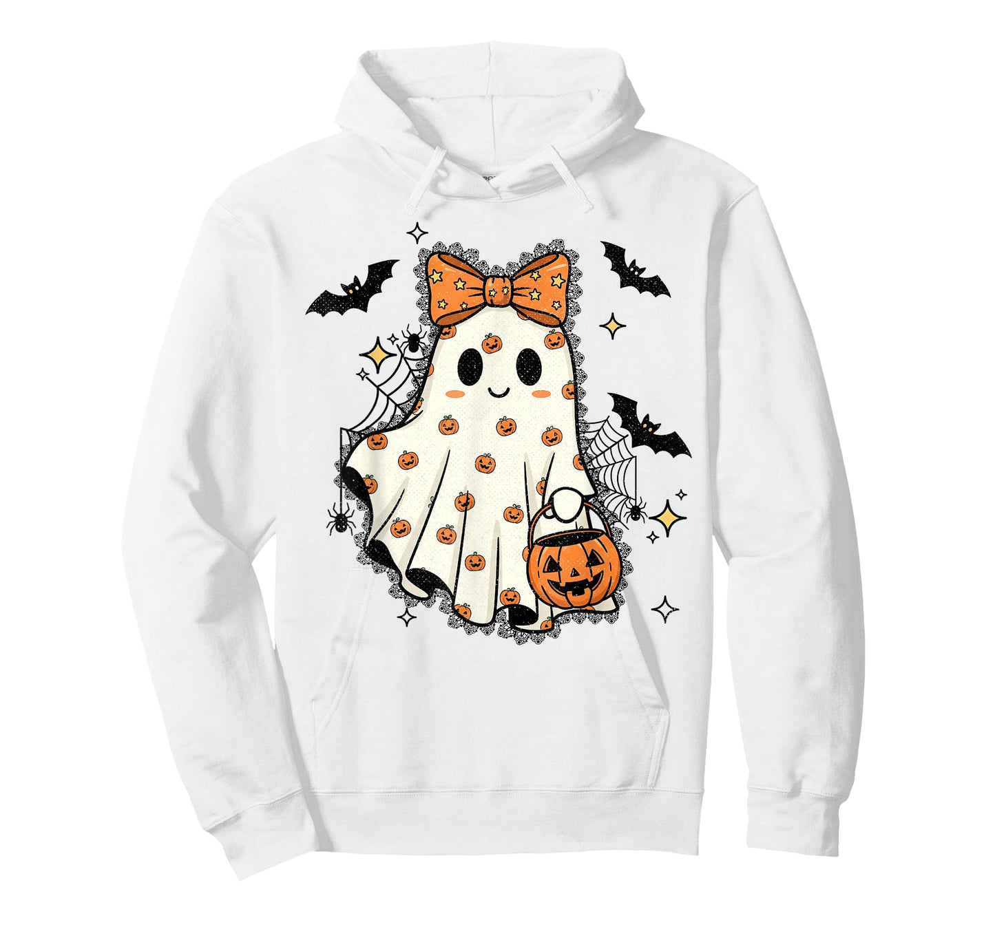 Lace Ghost Coquette Bow Pumpkin Spooky Season T-Shirt